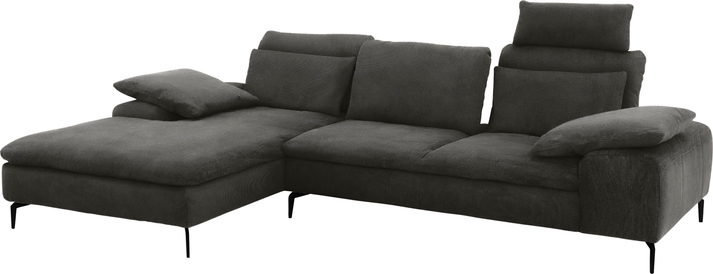 W.SCHILLIG Ecksofa »valentinoo, Designsofa, bequem, elegant und zeitlos, L-Form«, (Set), inklusive Hocker, mit Sitztiefenverstellung, Breite 299 cm