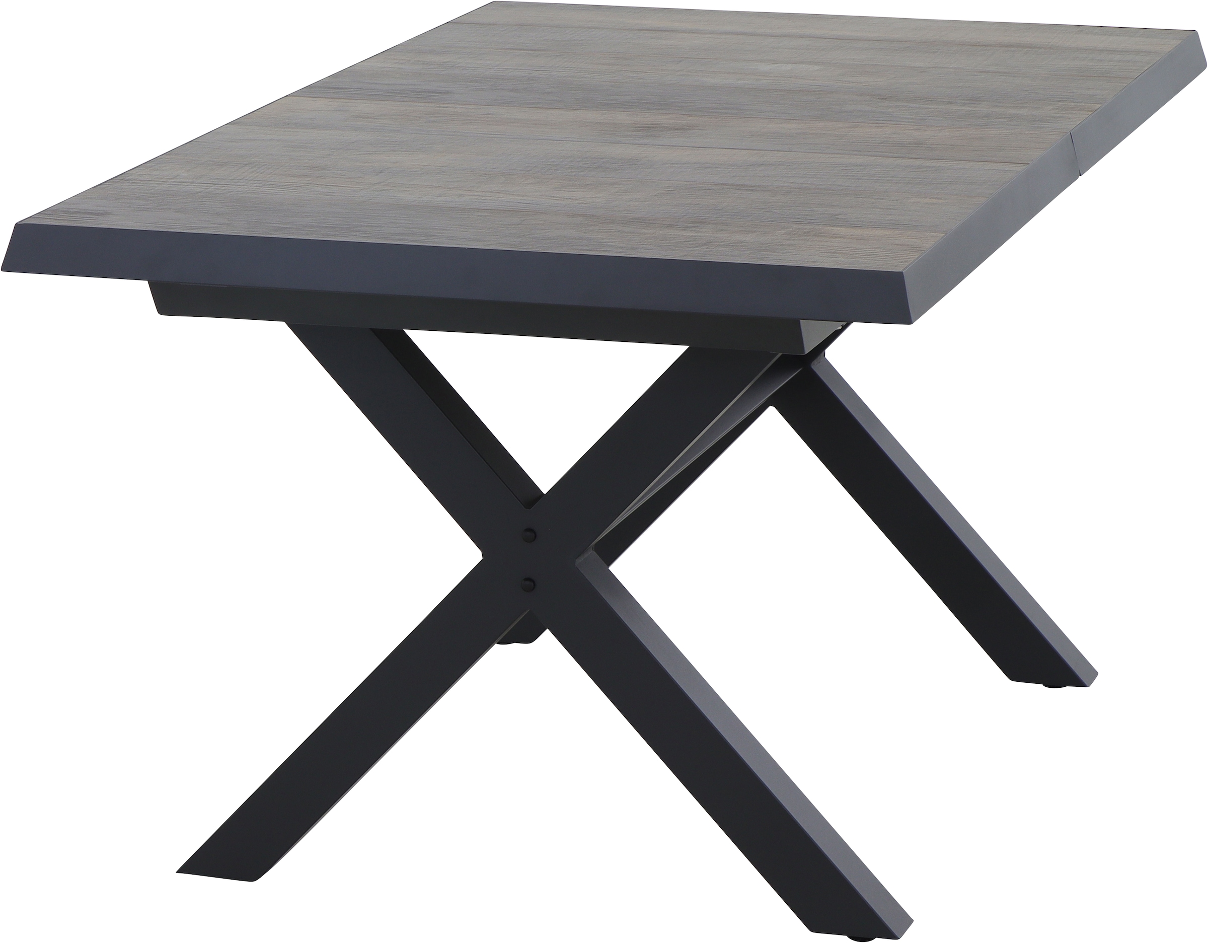 Siena Garden Gartentisch »SINCRO Ausziehtisch 160/200x90cm matt anthrazit« Aluminiumgestell matt anthrazit, Tischplatte aus Keramik, washed grey