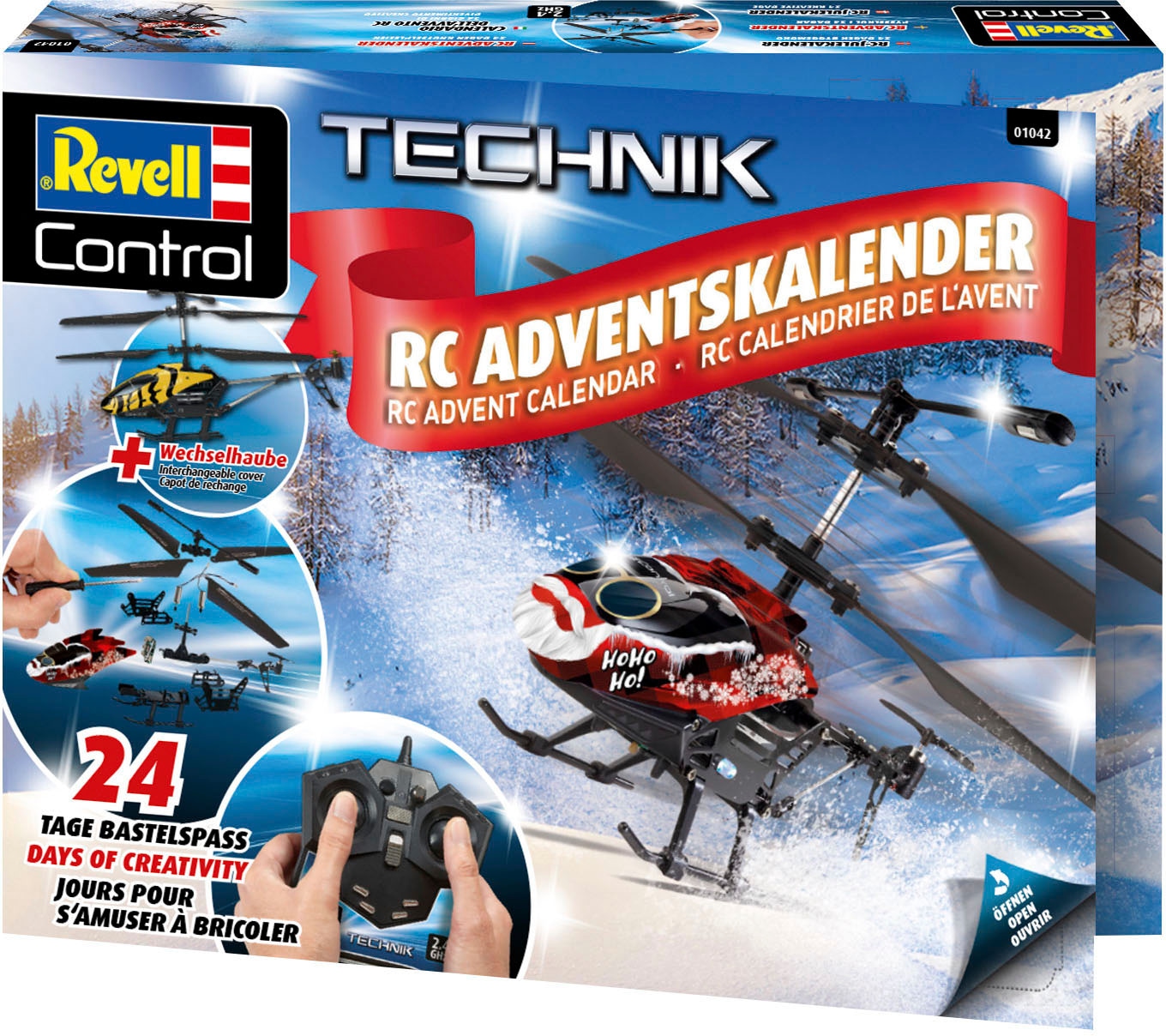 Revell® Spielzeug-Adventskalender »Revell Control, RC Helicopter«, ab 8 Jahren, mit Wechselhaube und LED-Beleuchtung