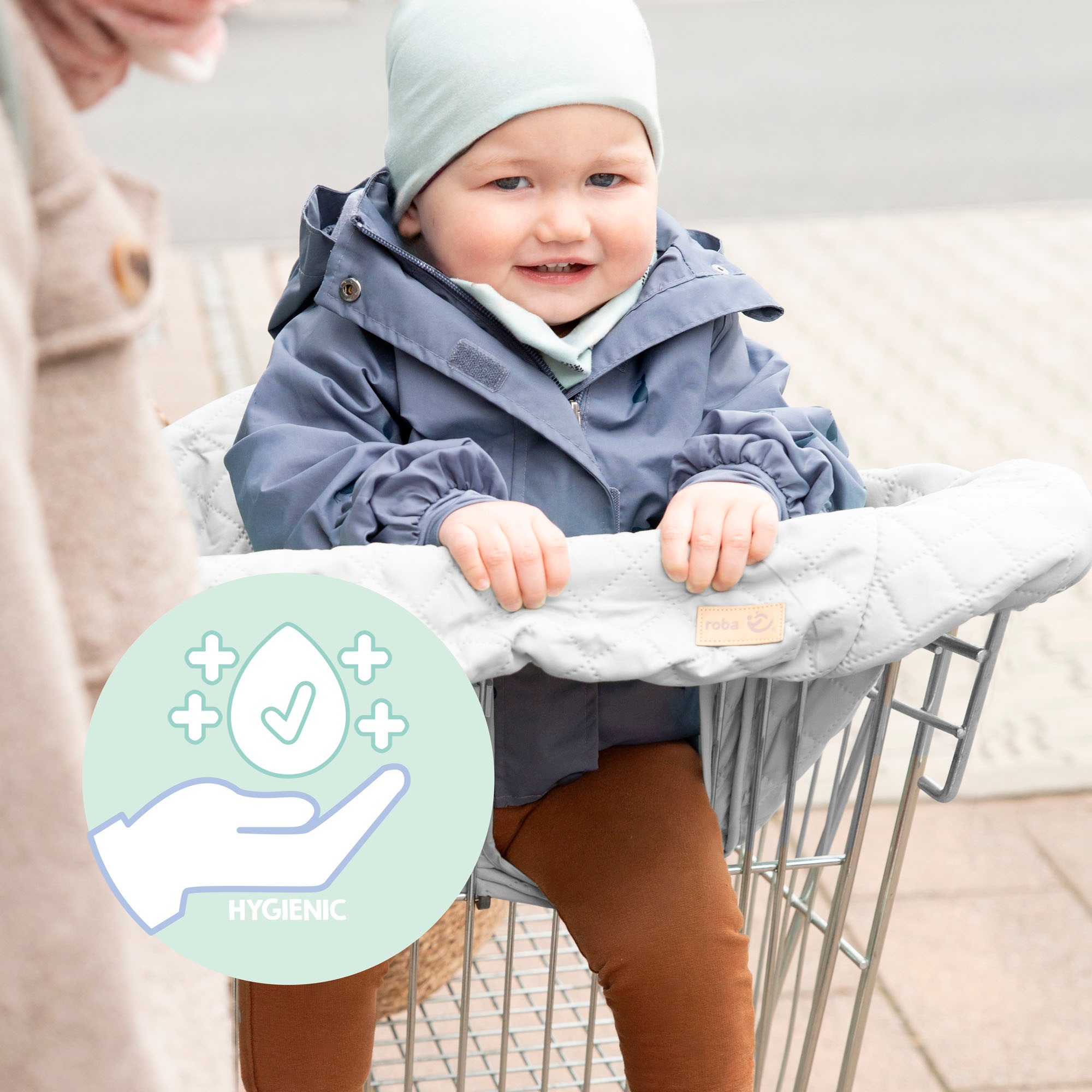 roba® Tragetuch »Style, anthrazit«, Einkaufswagenschutz inkl. Tragerucksack