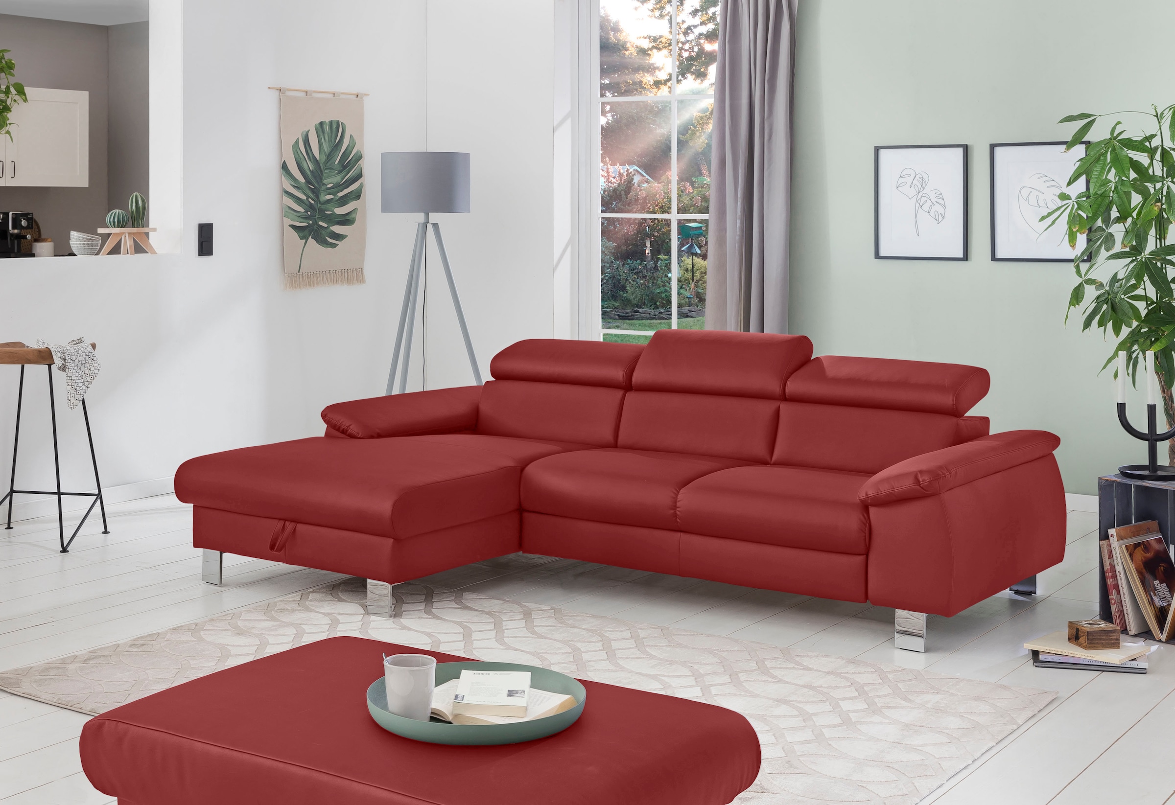 COTTA Ecksofa »Komaris L-Form, B: 244 cm« mit Kopfteilverstellung, optional günstig online kaufen