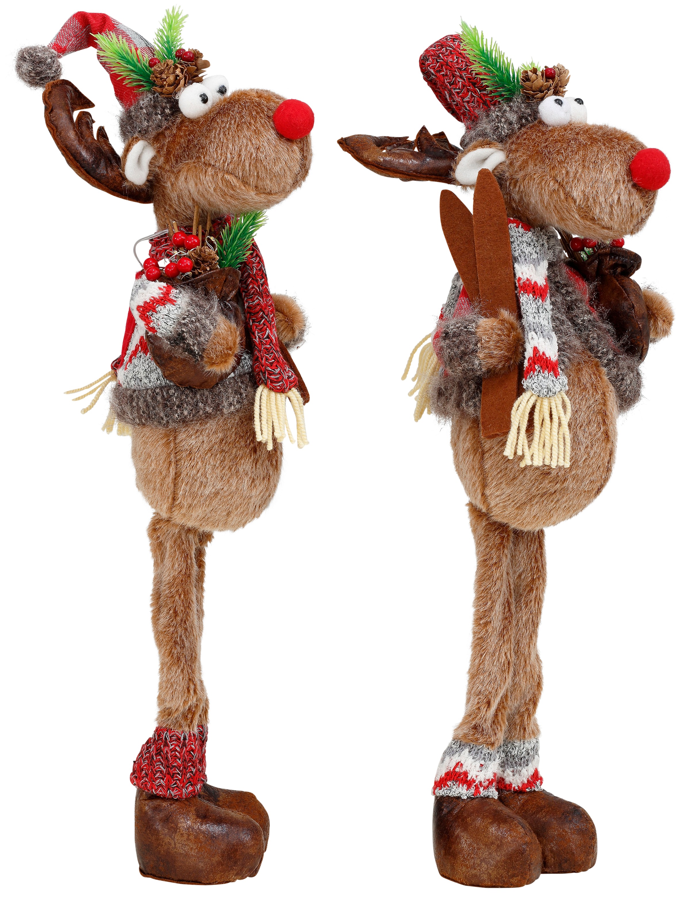 BONETTI LED Dekofigur »Weihnachtsdeko«, Rentiere mit Skiern in der Hand, 2e günstig online kaufen