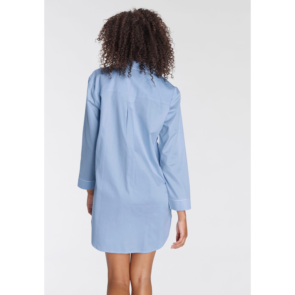 Schiesser Sleepshirt »"selected! premium inspiration"«, mit eleganten Paspeln und Reverskragen