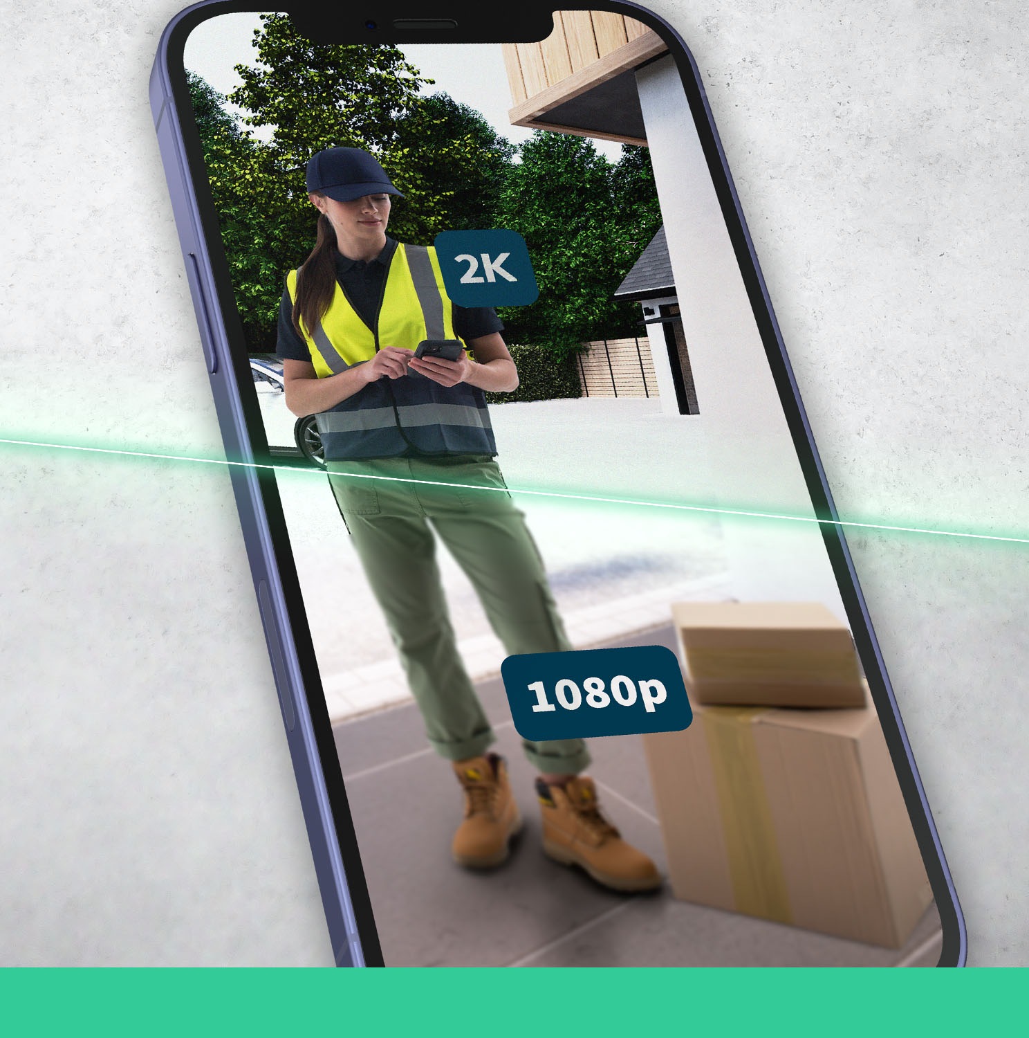 ARLO Smart Home Kamera »ESSENTIAL 2 Video Doorbell 2K With Chime V2«, Außenbereich-Innenbereich