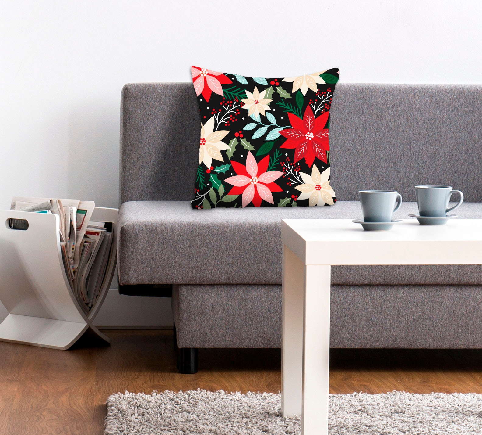 queence Dekokissen »Weihnachtsstern«, Kissenhülle,Bunte Blüten,Floral,Farbe günstig online kaufen