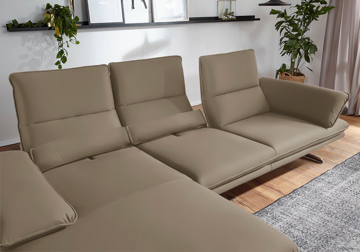 W.SCHILLIG Ecksofa »broadway, Designsofa mit tollem Sitzkomfort, L-Form«, Sitztiefenverstellung, Kopfteil- & Seitenteilverstellung, Breite 291cm