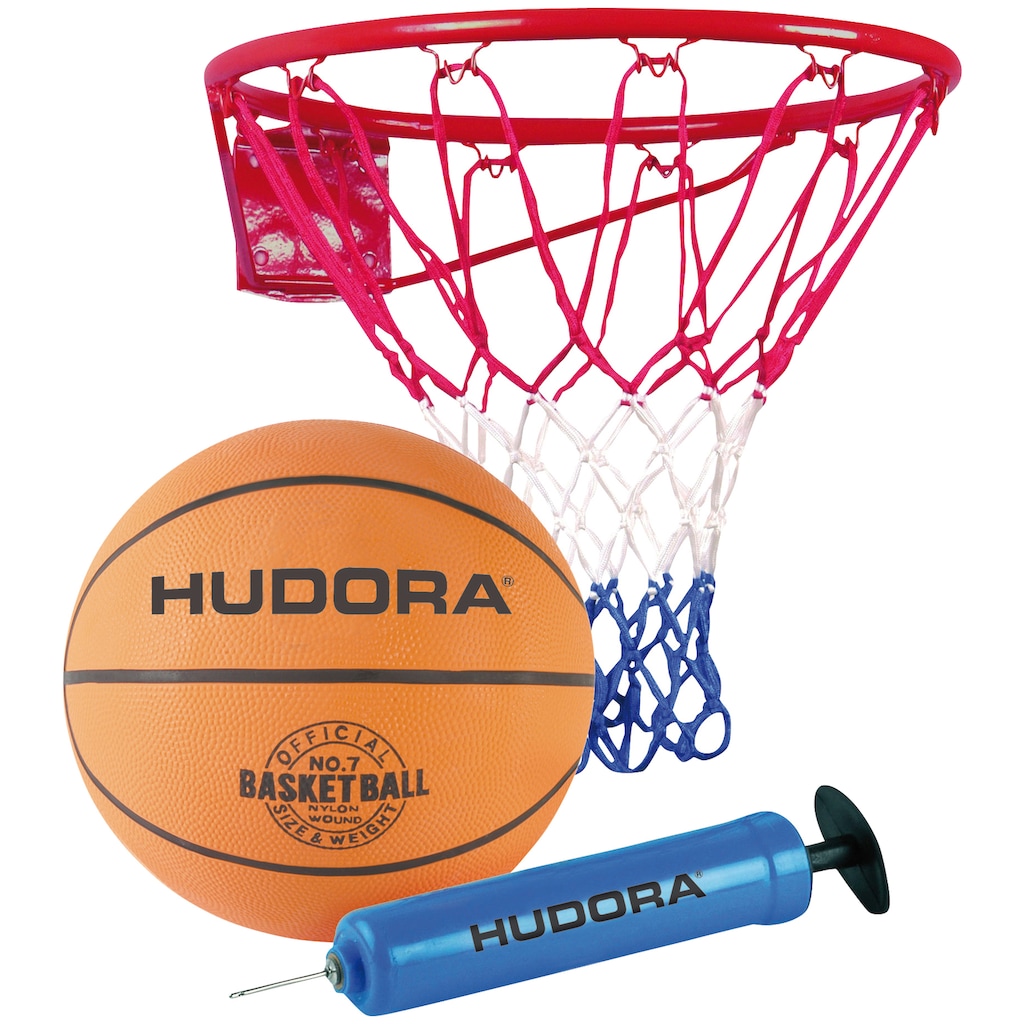 Hudora Basketballkorb »Hudora Slam It«, (Set, 3 St., Basketballkorb mit Ball und Pumpe)