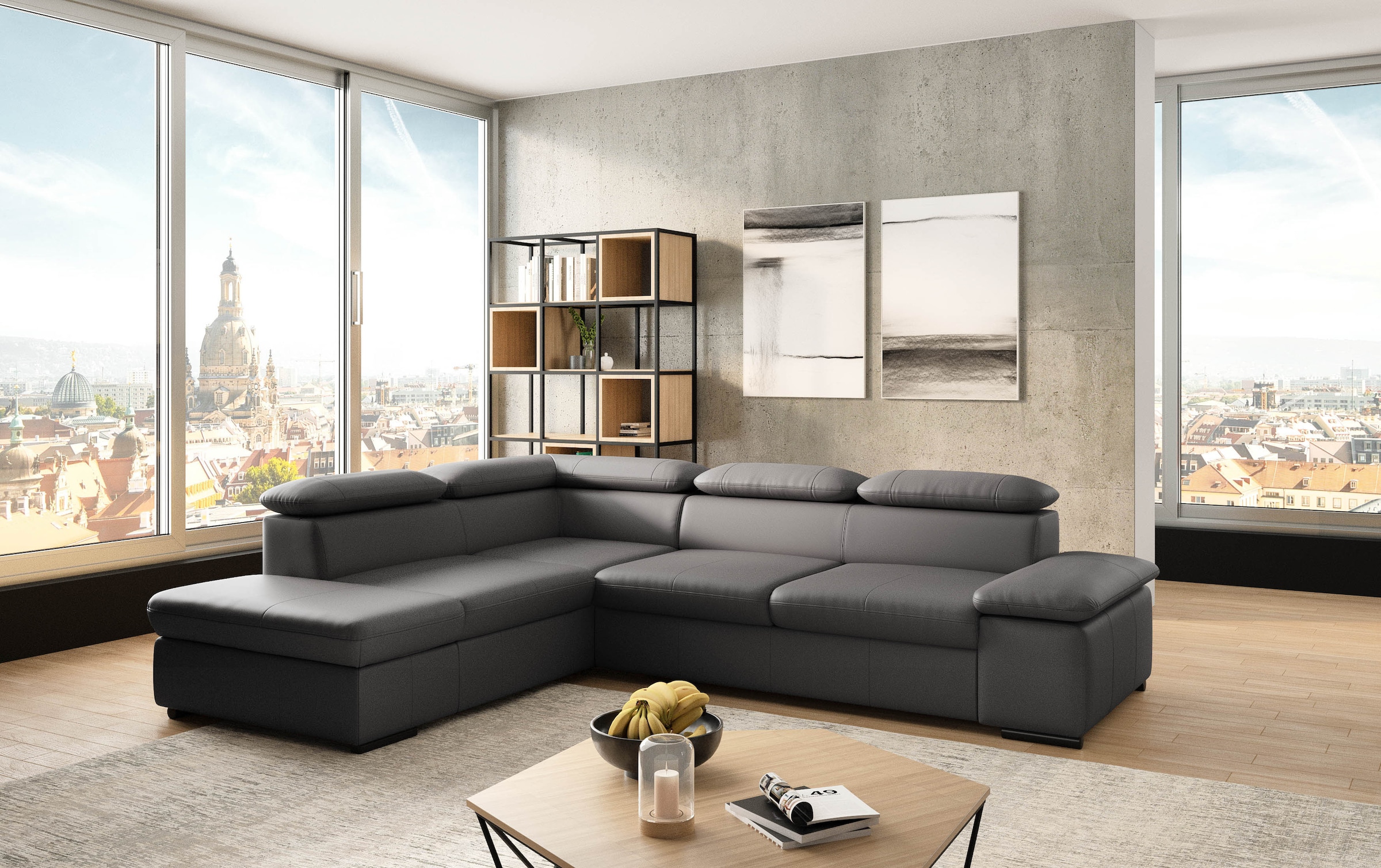 sit&more Ecksofa »Alcudia L-Form«, mit Armteilverstellung, optional Kopfteilverstellung und Bettfunktion