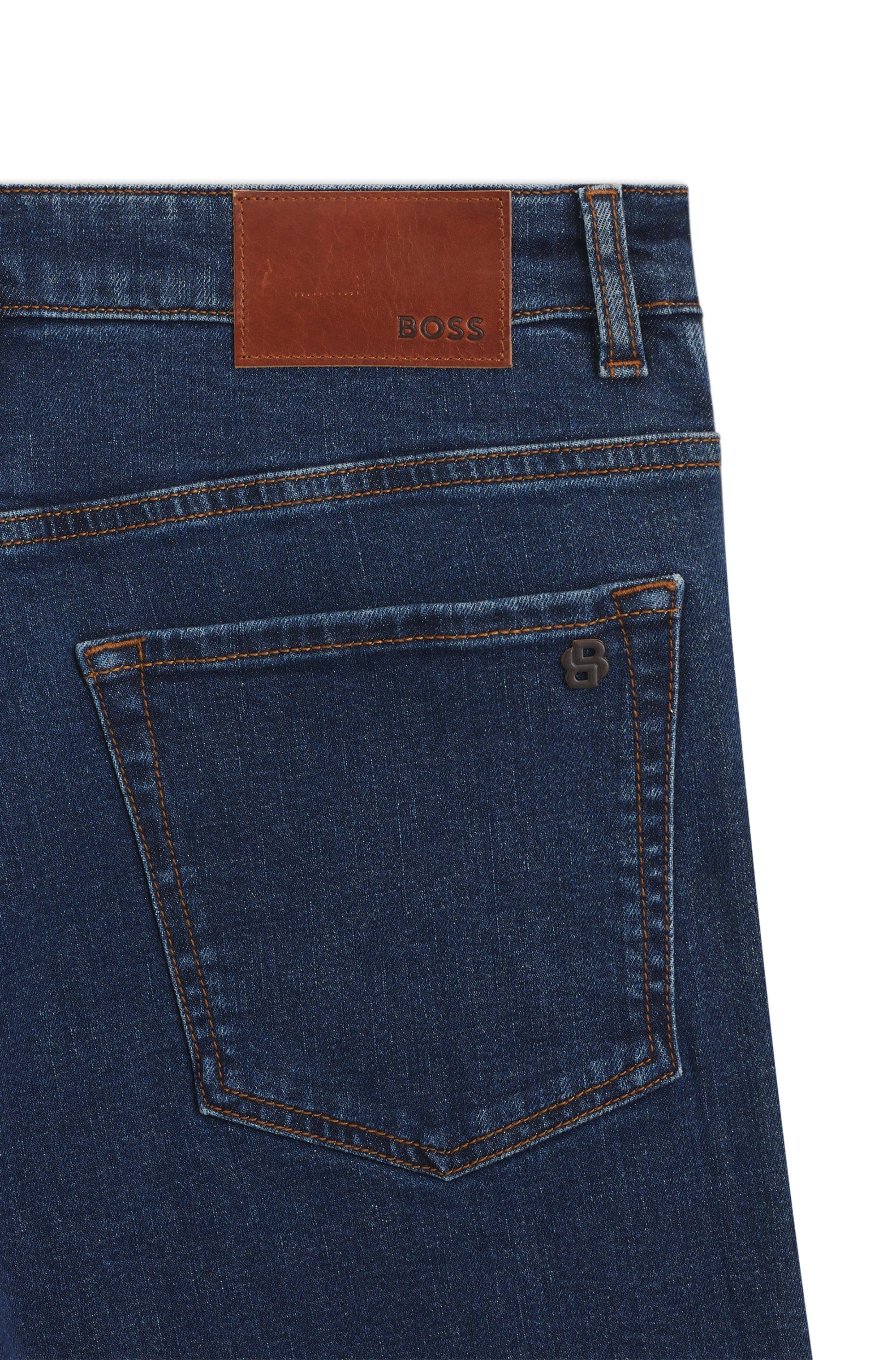 BOSS ORANGE Regular-fit-Jeans »RE.MAINE BO« mit BOSS-Lederbadge, Regular Fit, stone washed