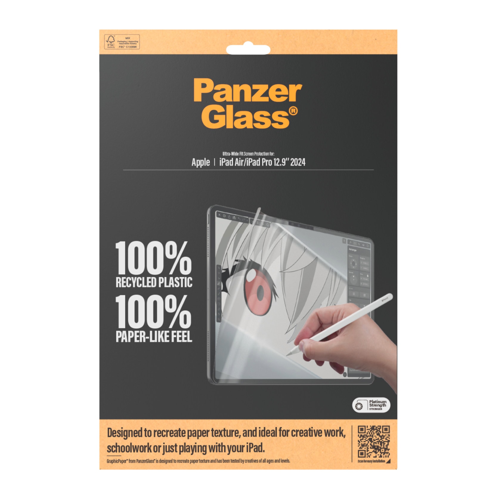 PanzerGlass Displayschutzfolie »Ultra Wide Fit GraphicPaper Screen Protector« für Apple iPad Air;Apple iPad Pro 12.9 2024 Schutzfolie, Bildschirmschutz, kratzfest, paperfeel, papierähnlich