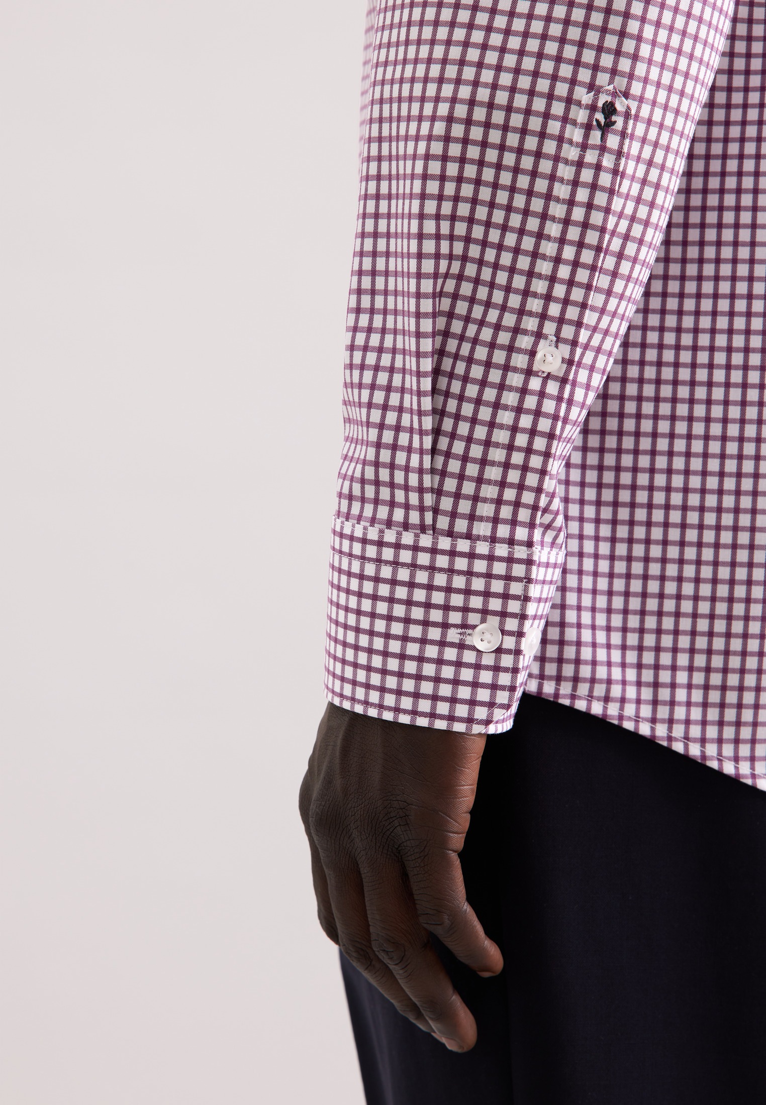 seidensticker Businesshemd »Schwarze Rose«, Regular 1/1 Covered-Button-Down-Kragen Karo