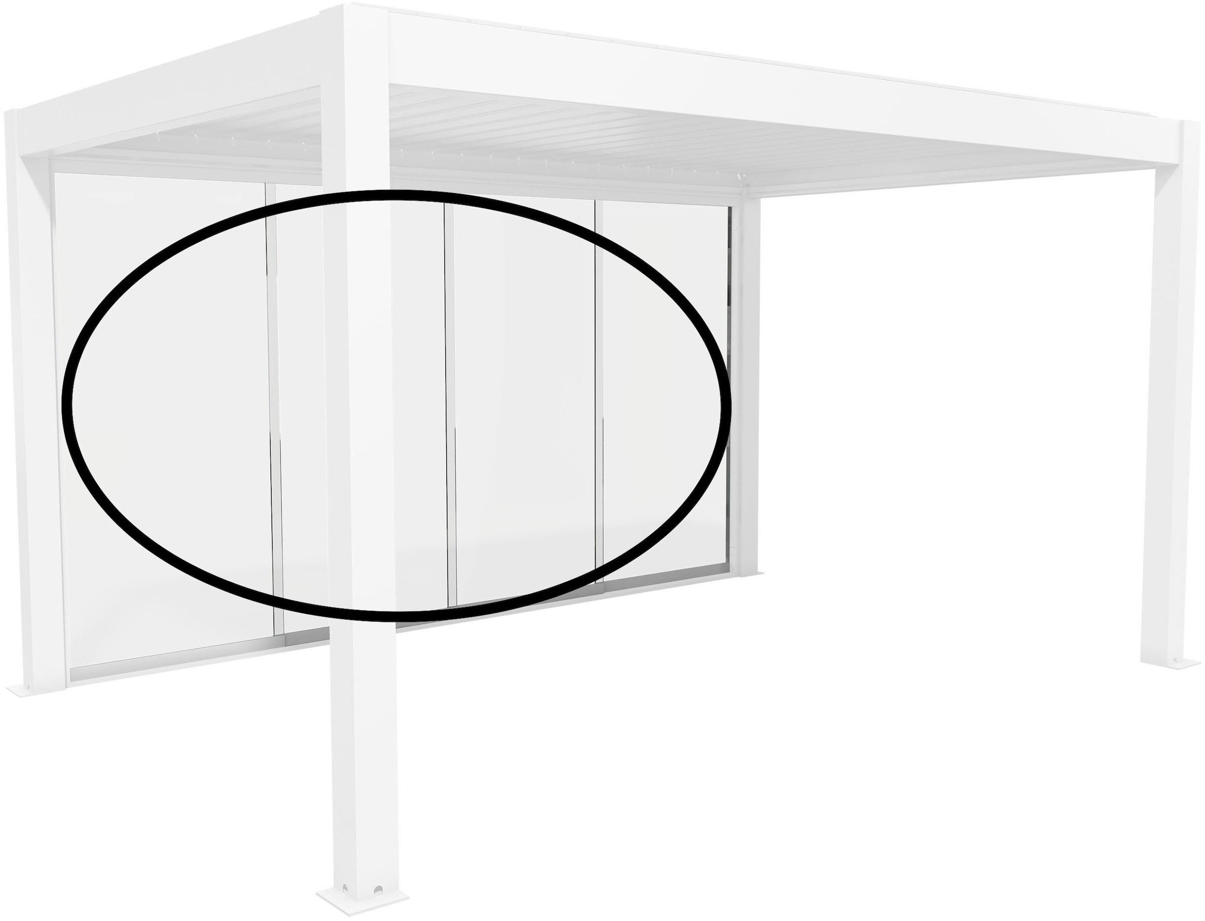 Biohort Glasschiebetür »Klarglas Gr. 4,5 m für Pergola, verschiedene Farben« 420x 234,9 cm, Glaselemente aus 10 mm ESG