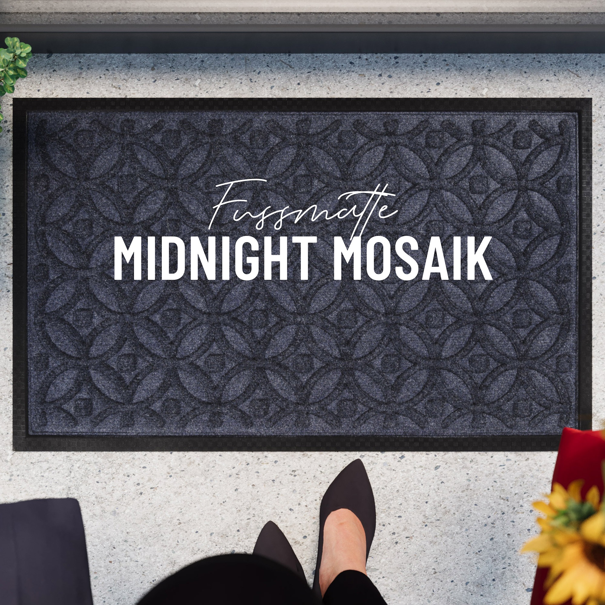 Wecon home Fußmatte »Midnight Mosaic«, rechteckig, 4 mm Höhe, pflegeleicht, günstig online kaufen