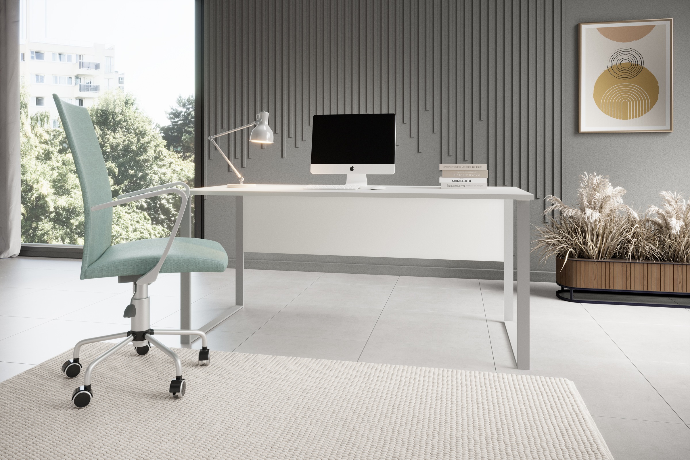 BEGA OFFICE Schreibtisch »Amanda«, (1 St.), Kabeldurchlass, Metallkufen, Breite 170 cm