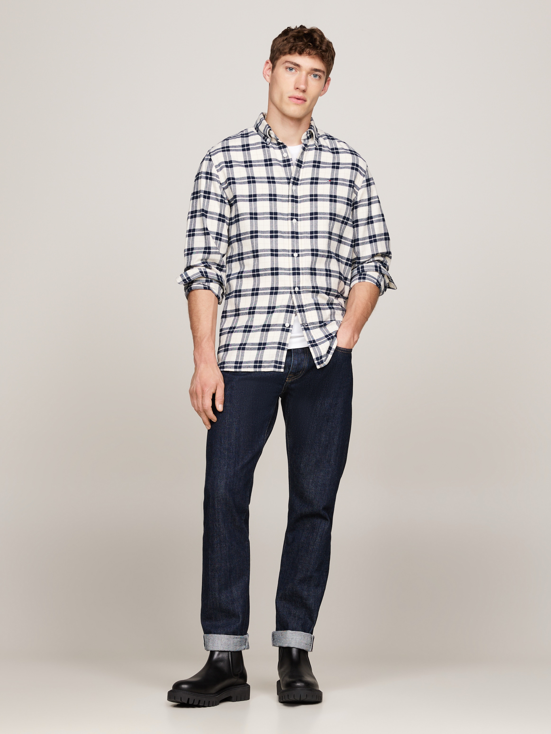 Tommy Hilfiger Langarmhemd »BRUSHED EASY CHECK Regular Fit SHIRT« mehrfarbig kariert