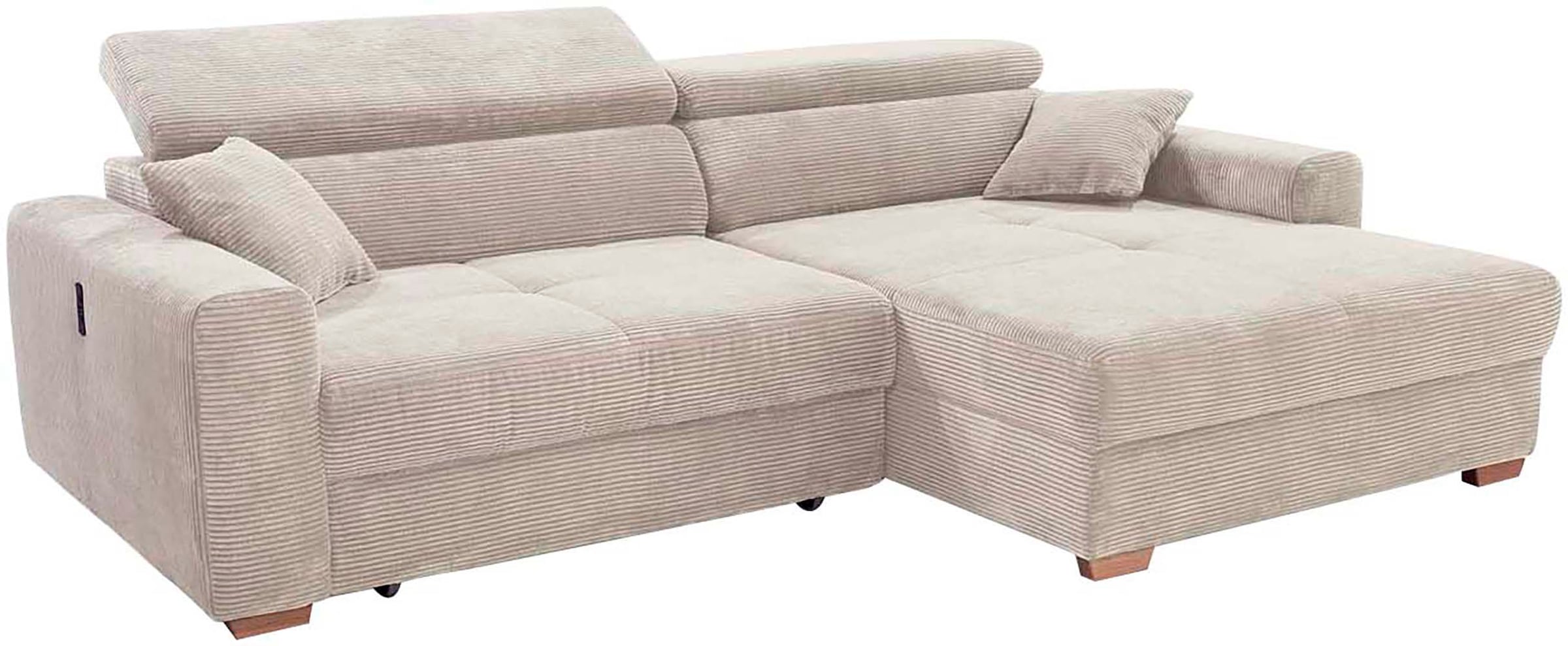 Jockenhöfer Gruppe Ecksofa »Slider, L-Form, 140kg Belastbarkeit je Sitzplatz«, elektromotorische Sitztiefenverstellung,USB-Ladeports,mit Kopfstützen