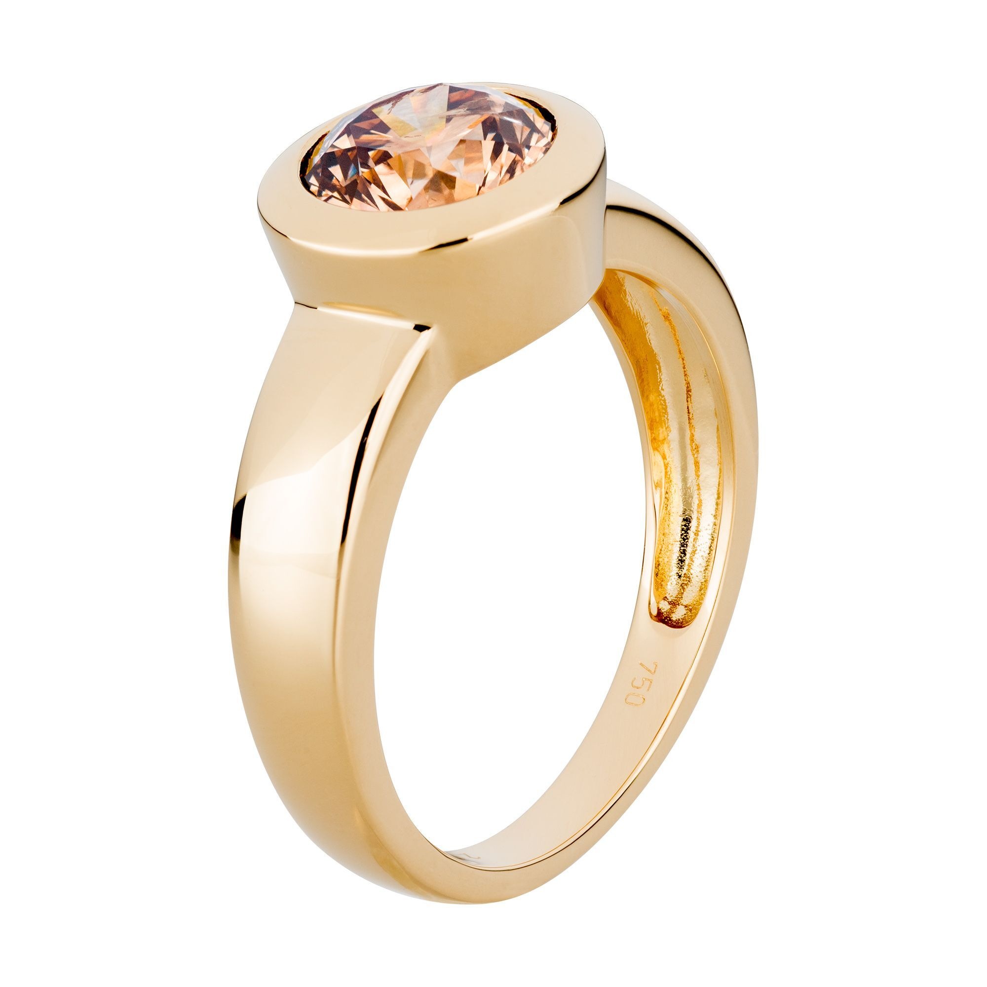 Orolino Fingerring »Gold 750 mit natürlichem leicht braunen Brillant 2,0 ct.«