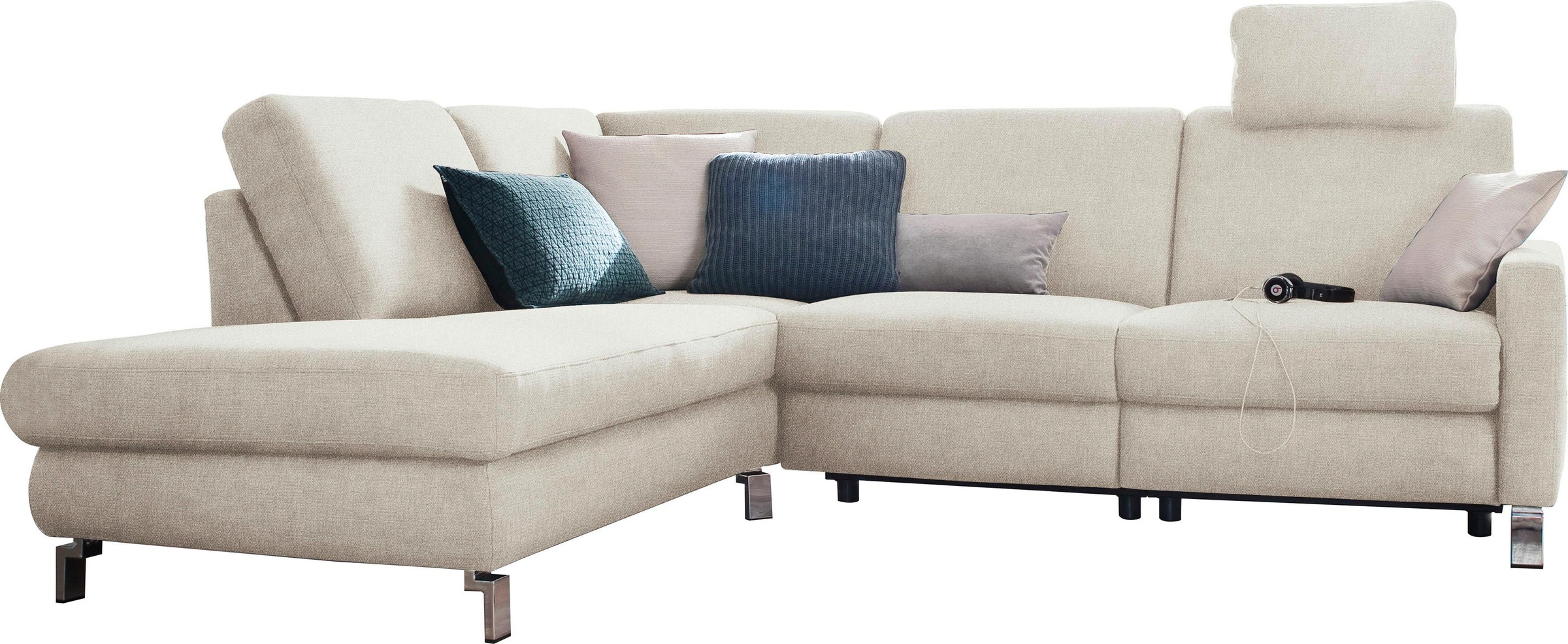 3C Candy Ecksofa »Mainau modern und elegant, mit gutem Sitzkomfort, L-Form« günstig online kaufen