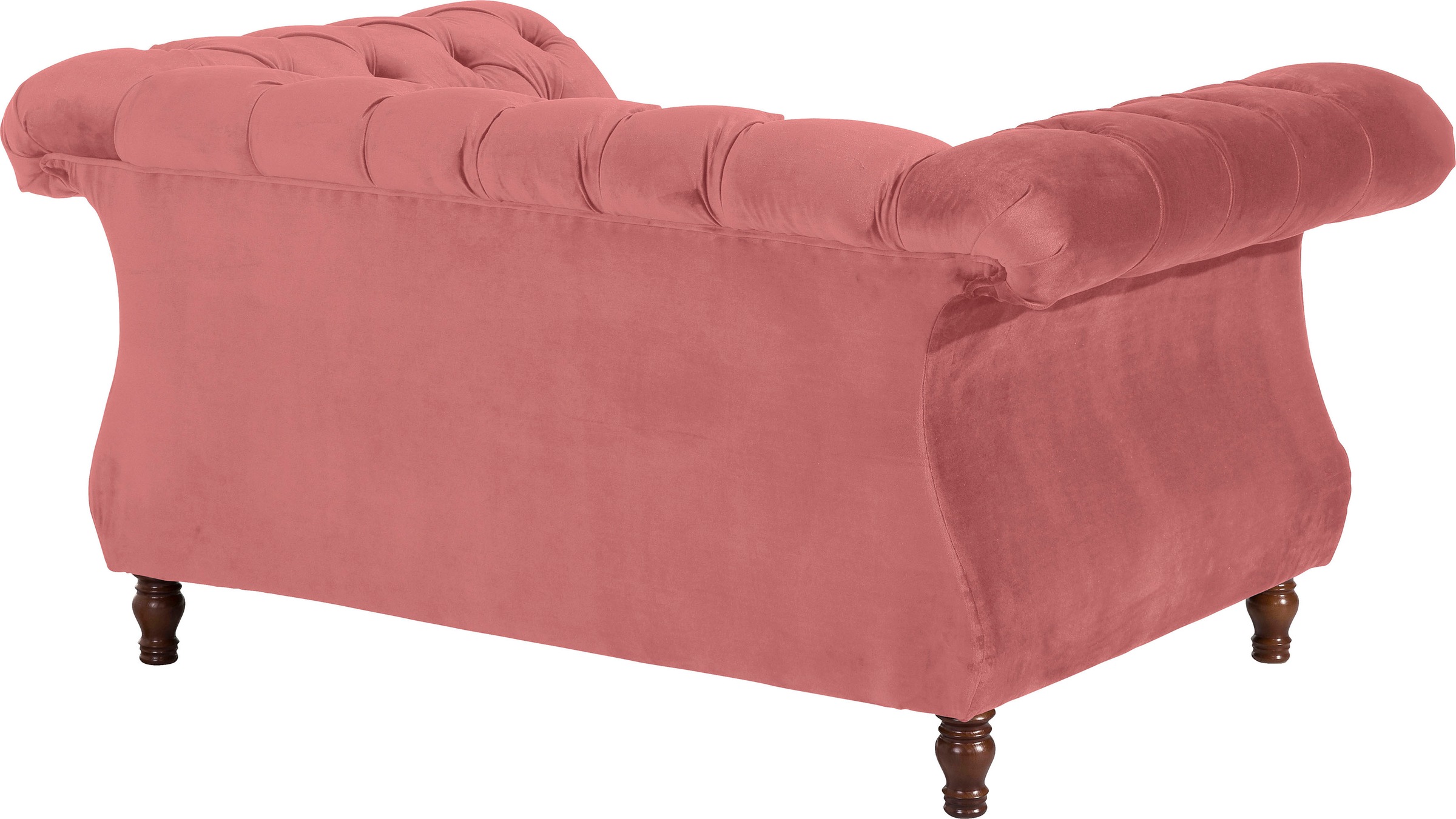 Max Winzer® Loveseat »Isabelle, Loungesessel«, Knopfheftung & gedrechselten Füßen in Buche Nussbaum, Breite 167 cm