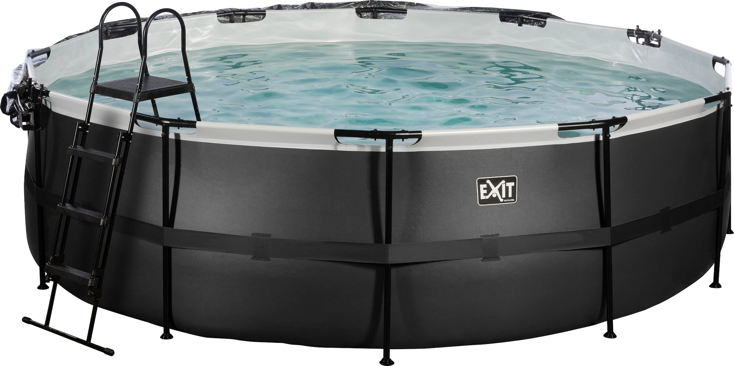 EXIT Framepool »inkl. multifunktionaler Poolabdeckung«, (Set, 4 tlg.), ØxH: 488x 122 cm, mit Sandfilteranlage und Sicherheitsleiter