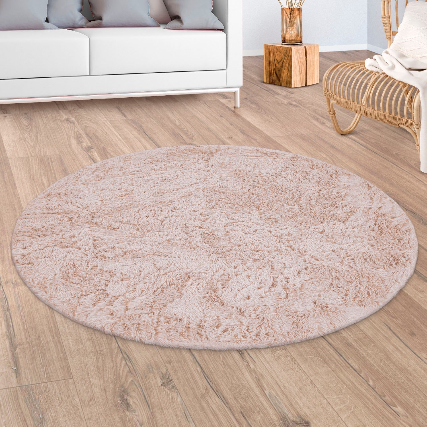 Paco Home Hochflor-Teppich »Silky Farben, weich und rund, auf Rechnung kuschelig besonders 591«, bestellen Uni