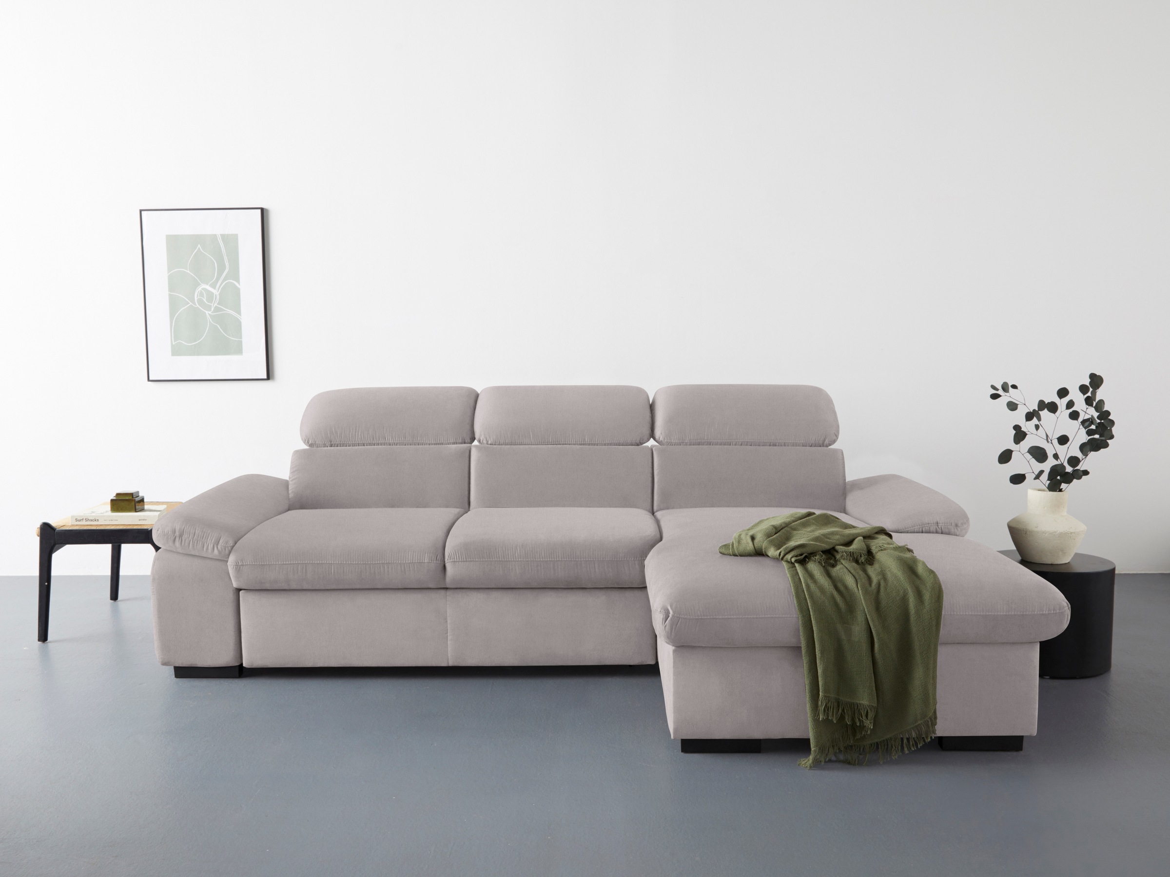 COTTA Ecksofa »Lola L-Form mit Kopfteilfunktion & Hocker«, (Set, mit Hocker günstig online kaufen