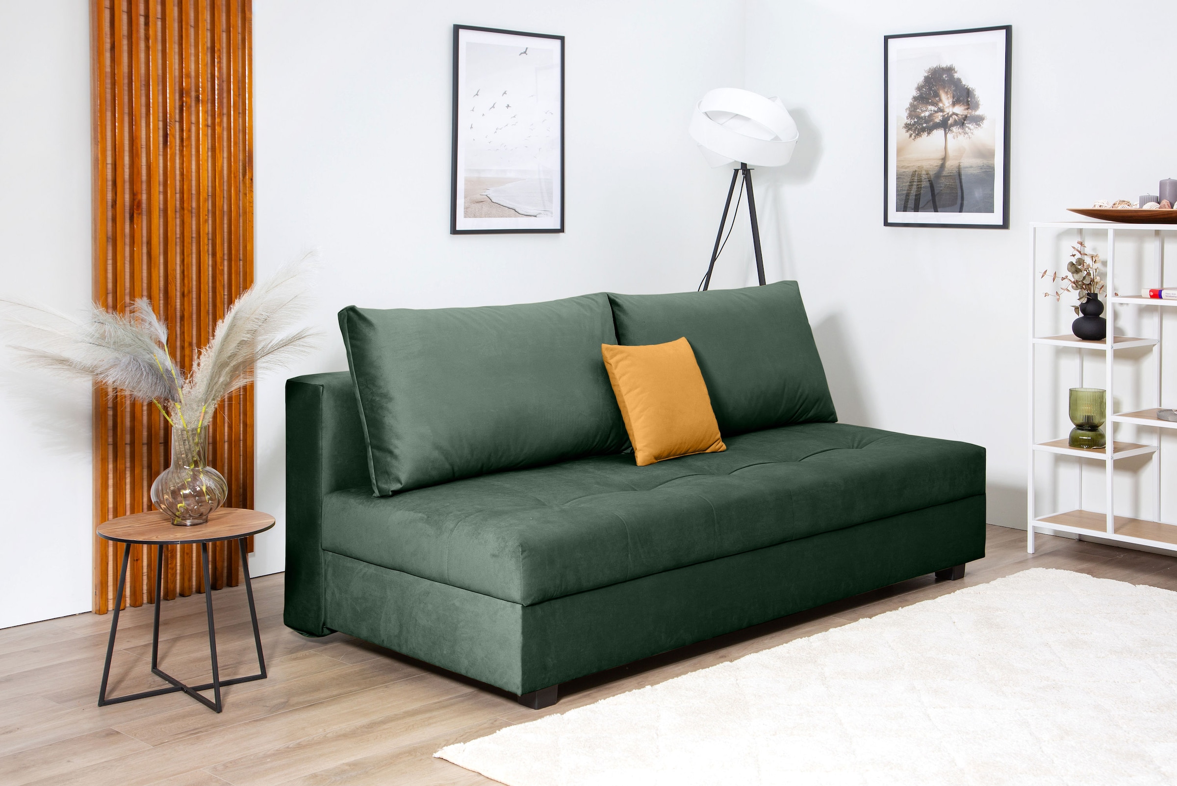 COLLECTION AB Schlafsofa »DARIA inklusive Schlafunktion und Bettkasten«, Schlafsofa,Bettfunktion,Bettkasten,inklusive Rückenkissen,Federkern