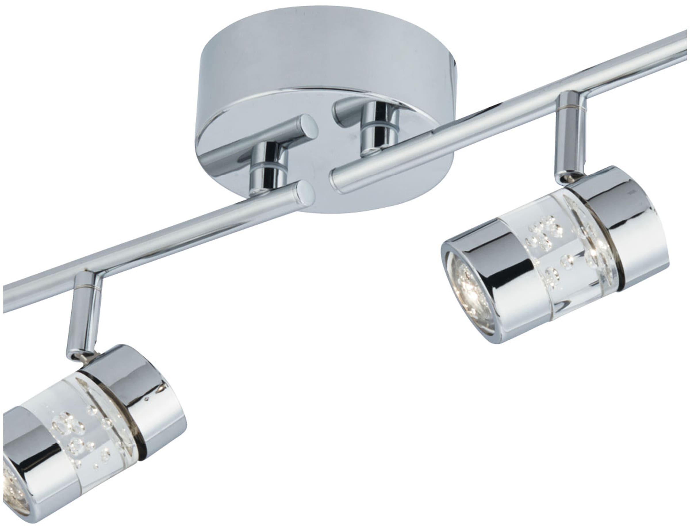 Searchlight Deckenstrahler »Bubbles 4Lt Split Bar Spotlight - Chrome & Bubble Acrylic« LED-Modul 1 Stk. Warmweiß