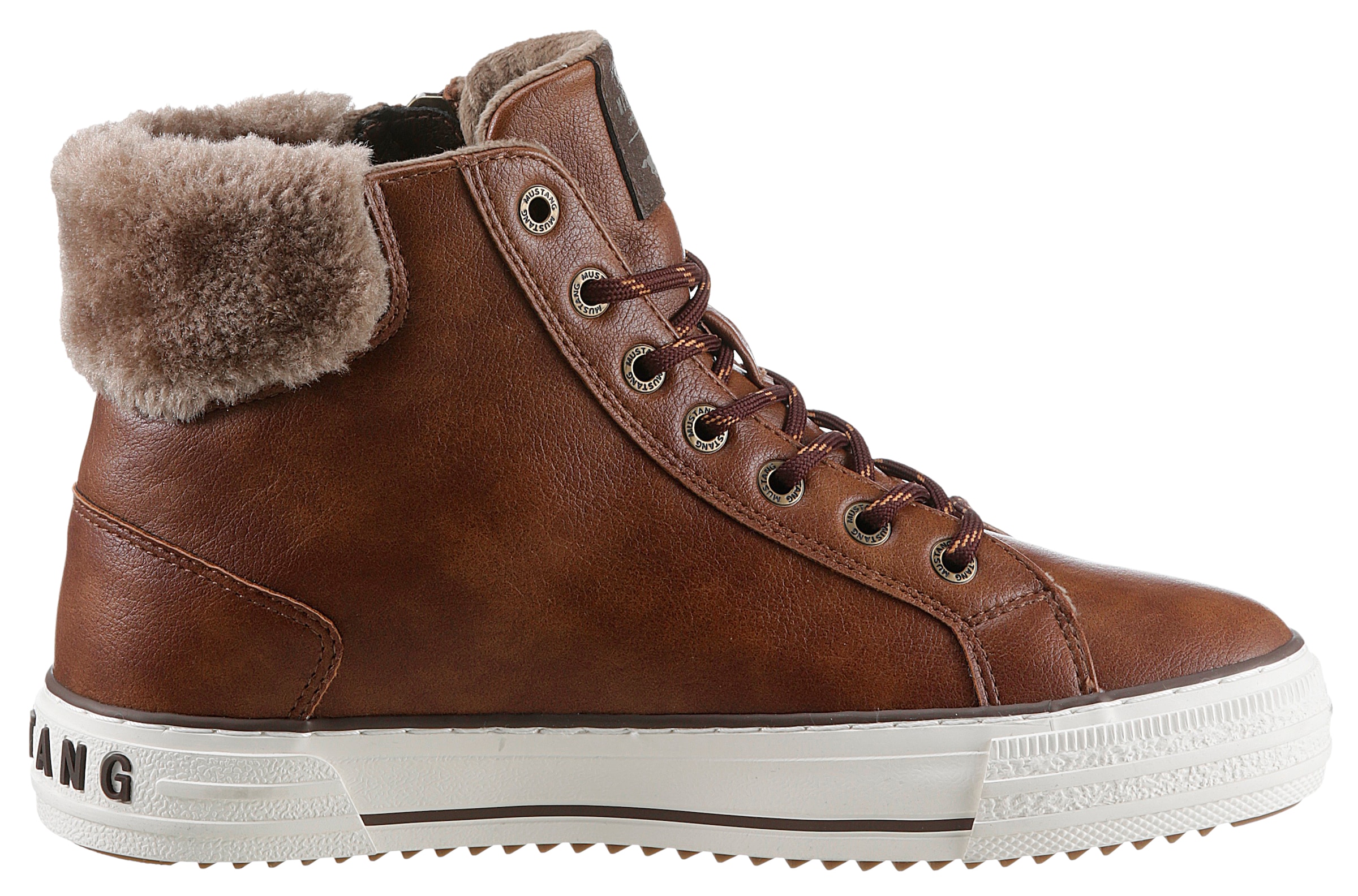 Mustang Shoes Schnürboots, mit Reißverschluss außen