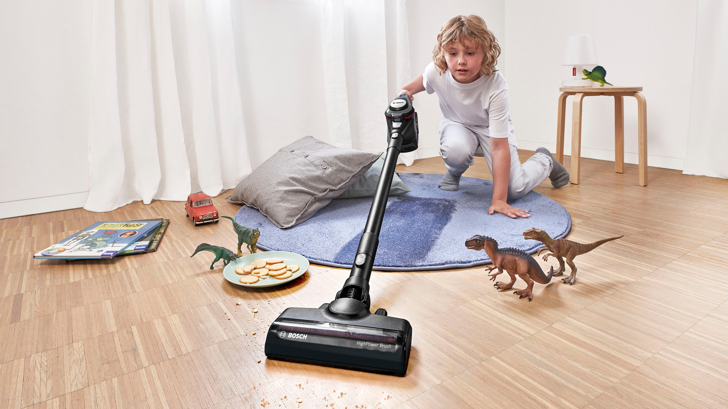 BOSCH Akku-Stielstaubsauger »Unlimited 8 Gen2 BSS825MULT, HEPA-Filtersystem, 10 Jahre Motorgarantie«, 5 Ah Akku, lange Laufzeit, Schnellladegerät, Hartboden-Softdüse, grau