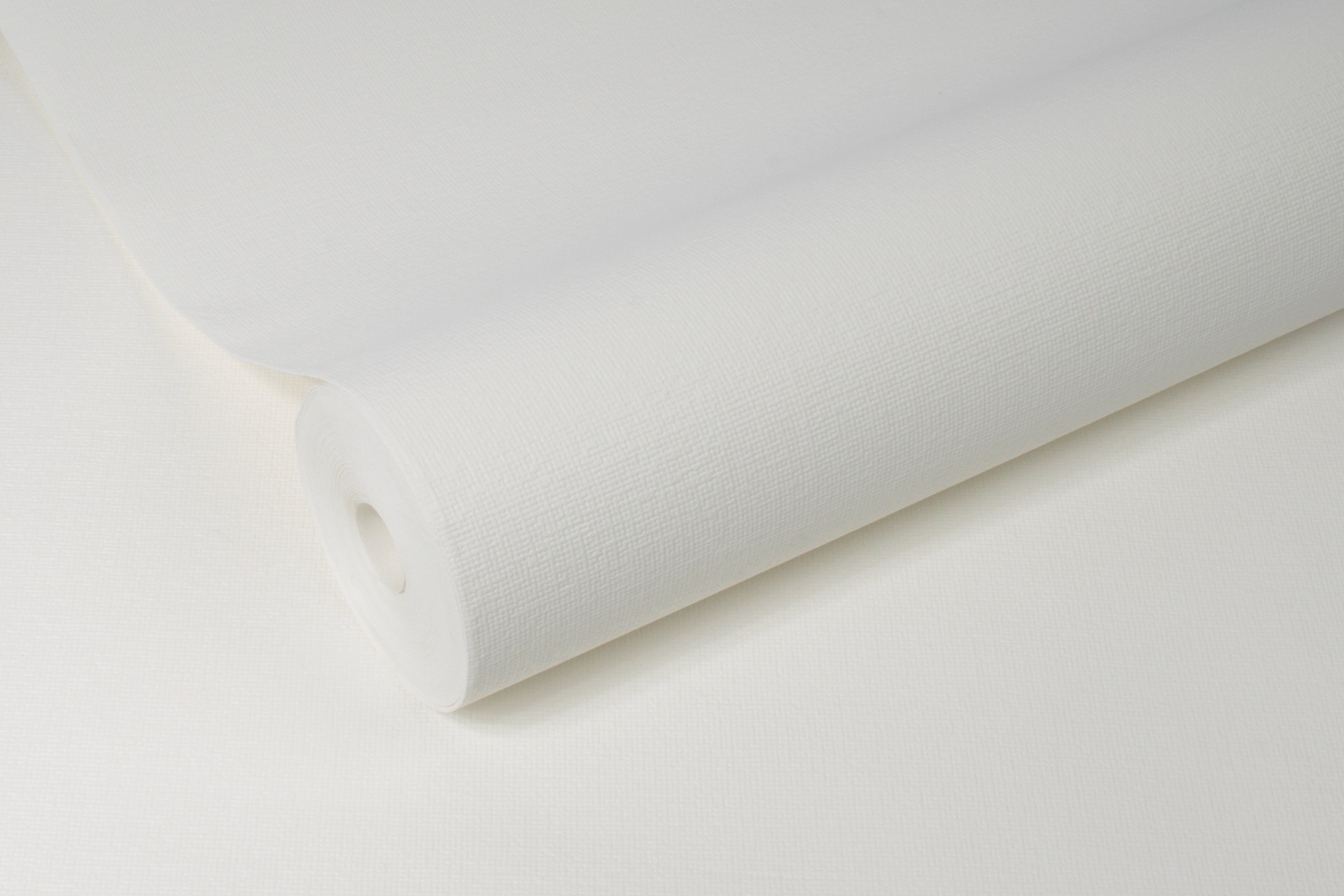 WOW Vliestapete »Linien Uni« Leinenoptik geprägt Weiß - 10m x 52cm