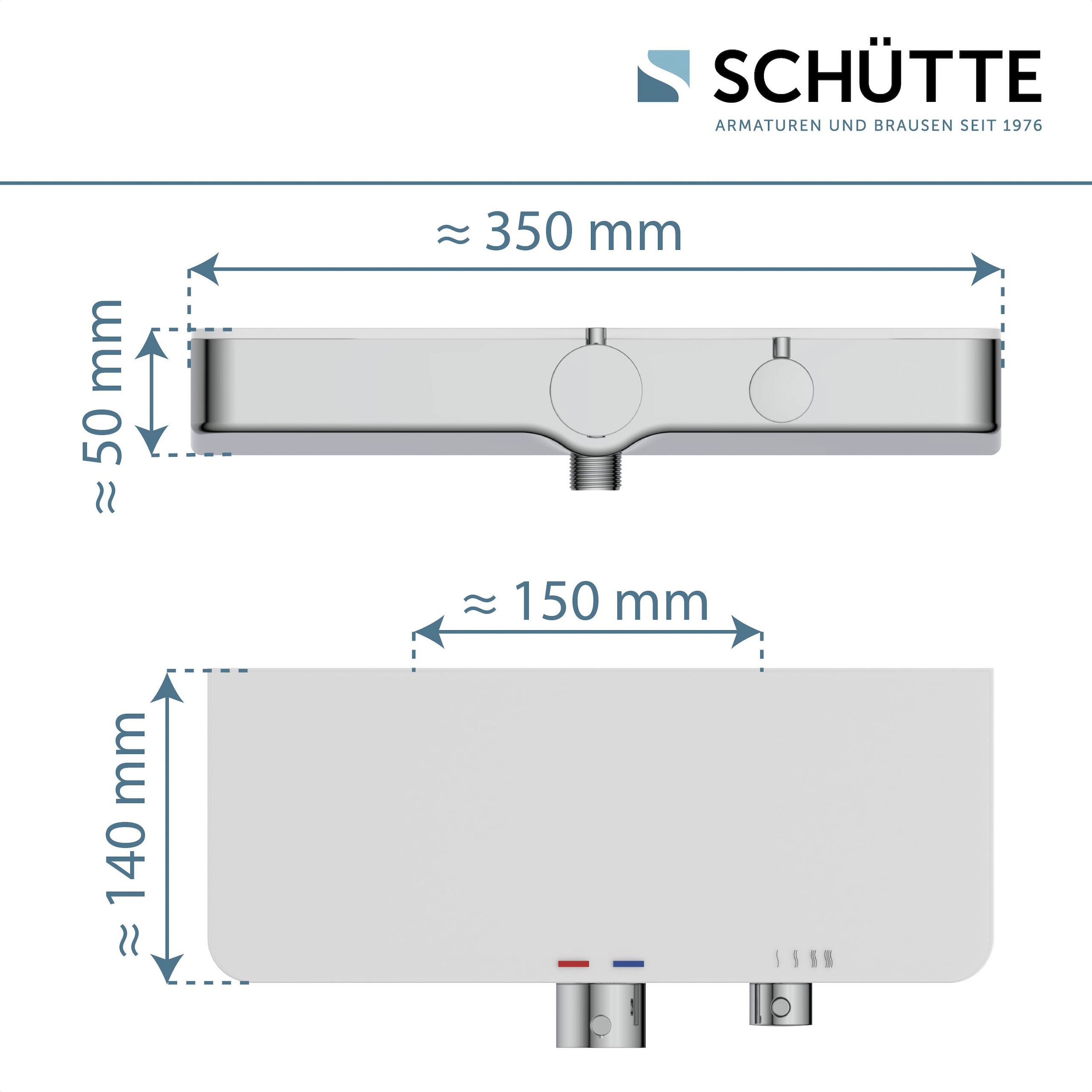 Schütte Duscharmatur »Ocean«, mit Thermostat, Mischbatterie Dusche mit Ablage, Duschthermostat