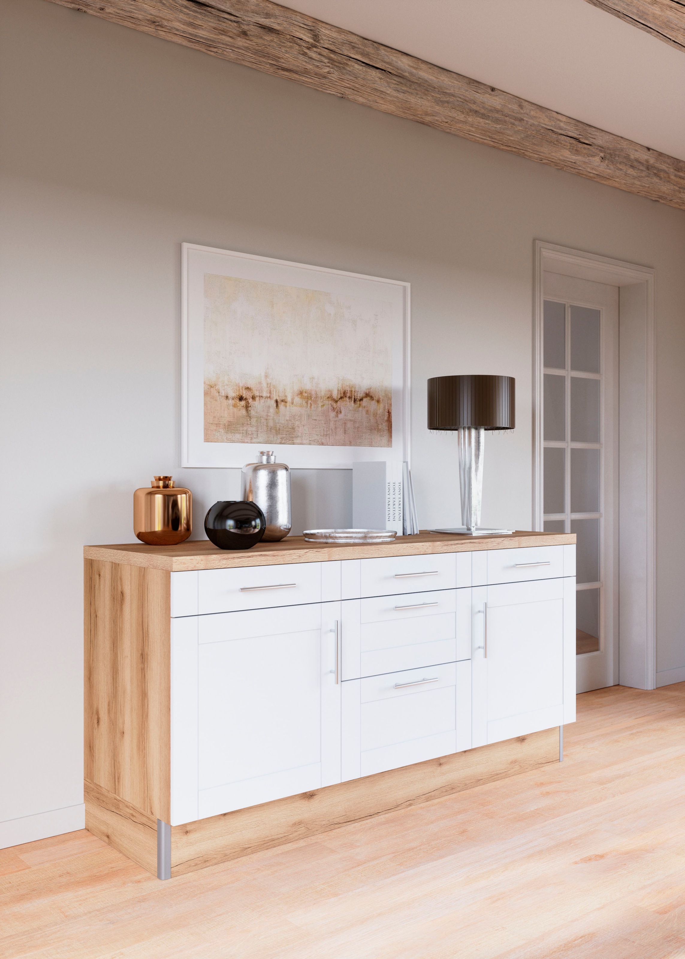 KOCHSTATION Küche »KS-Ahus«, 180 cm breit, ohne E-Geräte, Soft Close Funktion, MDF Fronten