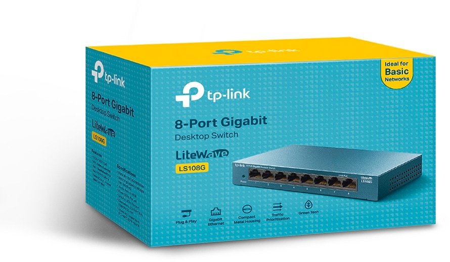 TP-Link Netzwerk-Switch »LS108G LiteWave 8-Port Gigabit Desktop Switch«, (1 St.)