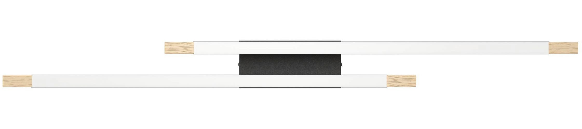 EGLO Deckenleuchte »Camacho LED Deckenlampe, Küchenlampe, Flurlampe, FSC zerifiziert« LED-Modul 1 Stk. Warmweiß Wand-/Deckenleuchte - L94 x B8 x H11,5 cm - schwarz, braun