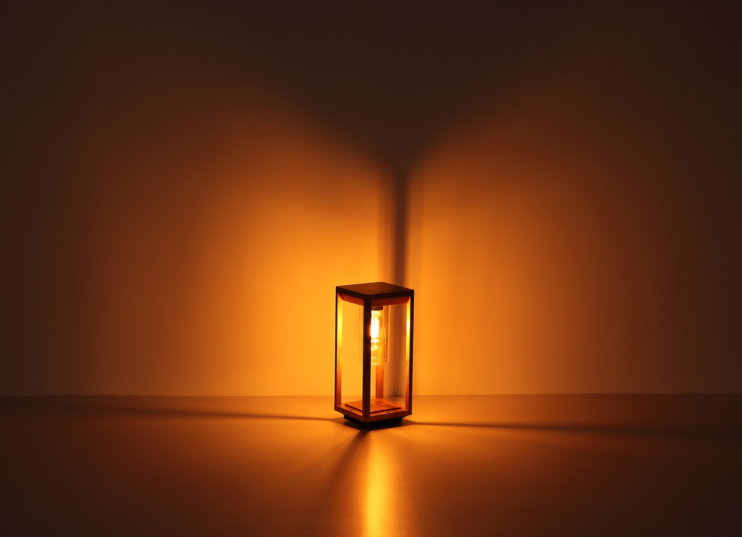 GLOBO LIGHTING Außen-Stehlampe »CANDELA«, Leuchtmittel E27 | ohne Leuchtmittel, Außenlampe/holzoptik/Sockelleuchte/IP44/LxBxH: 150x150x350mm