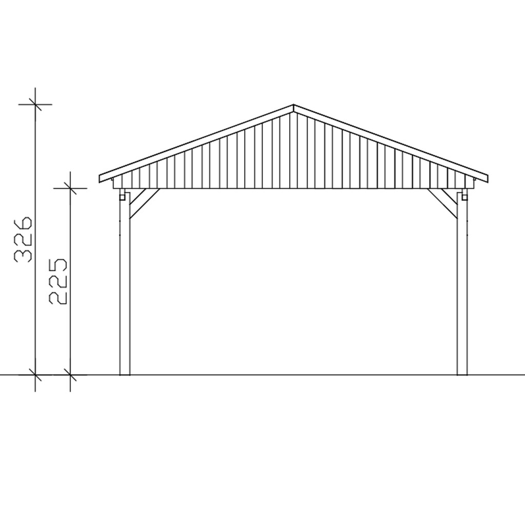 Skanholz Einzelcarport »Fichtelberg«, Leimholz-Nordisches Fichtenholz, natur