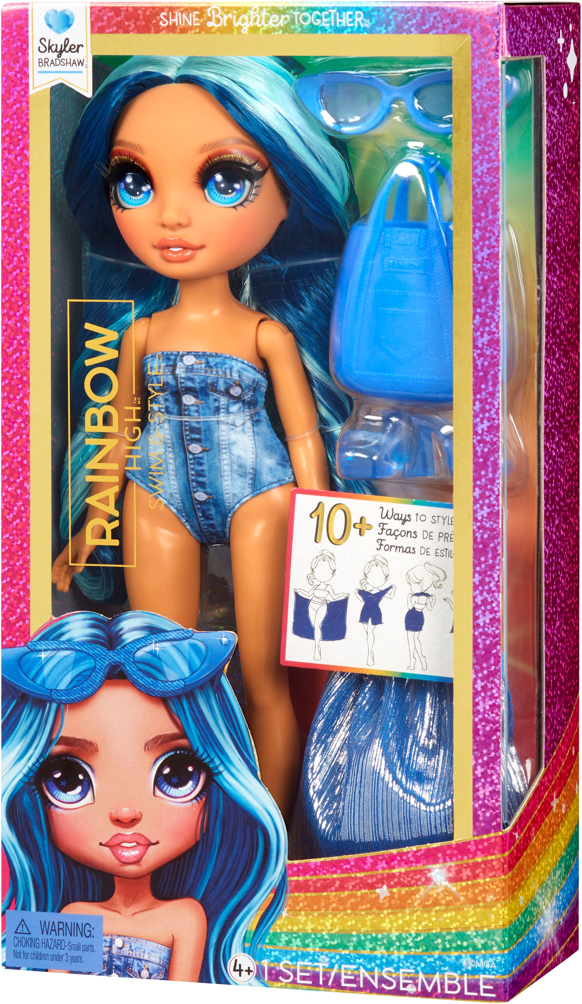 RAINBOW HIGH Anziehpuppe »Rainbow High Swim & Style Fashion Doll- Skyler (Blue)«