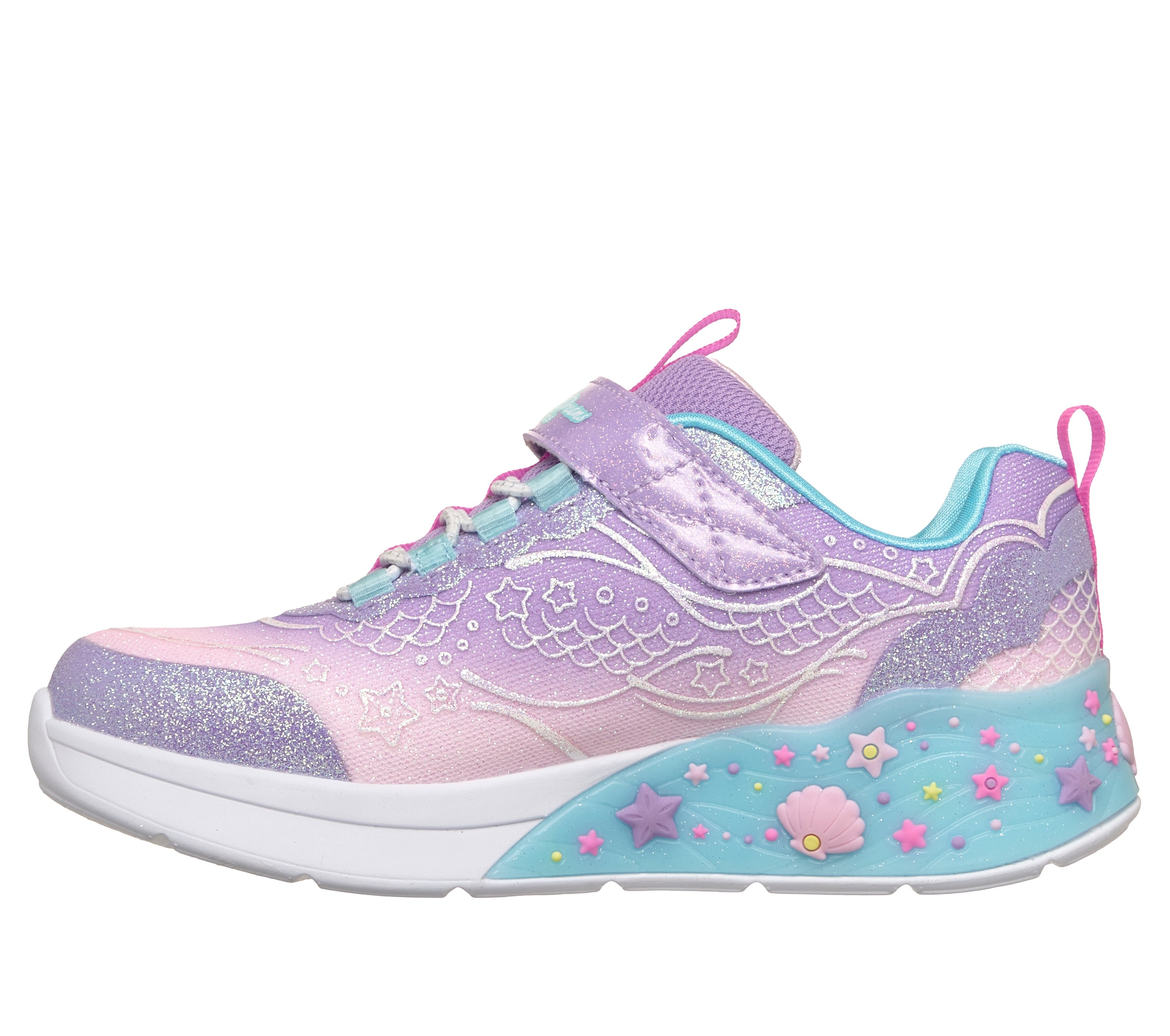 Skechers Sneaker »MERMAID DREAMS LIGHTS«  Blink,-Klettschuh mit Applikation, Größenschablone zum Download