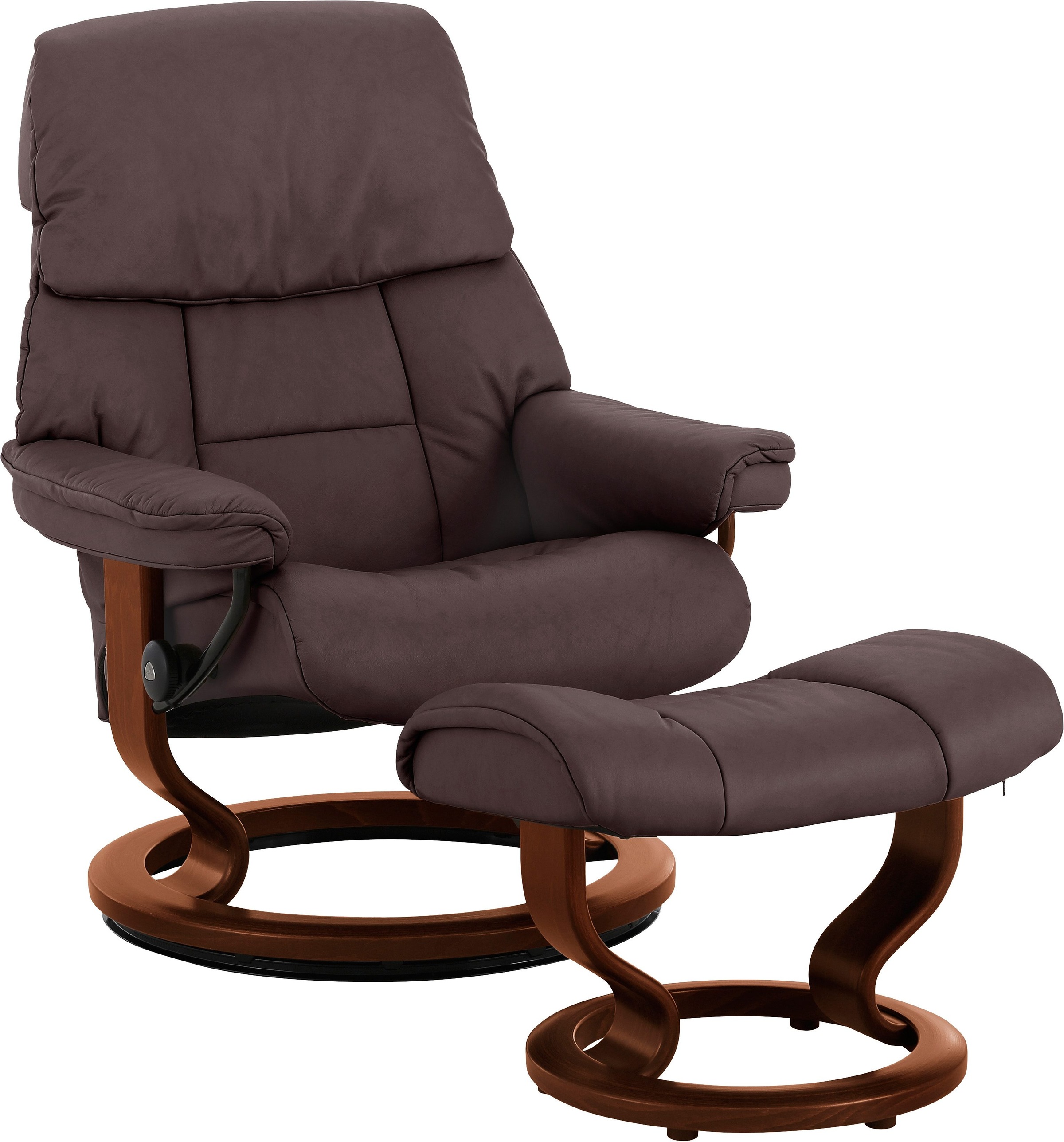 Stressless® Relaxsessel »Ruby«, (Set, Relaxsessel mit Hocker), mit Classic Base, Größe M, Gestell Eiche, Wenge, Braun & Schwarz