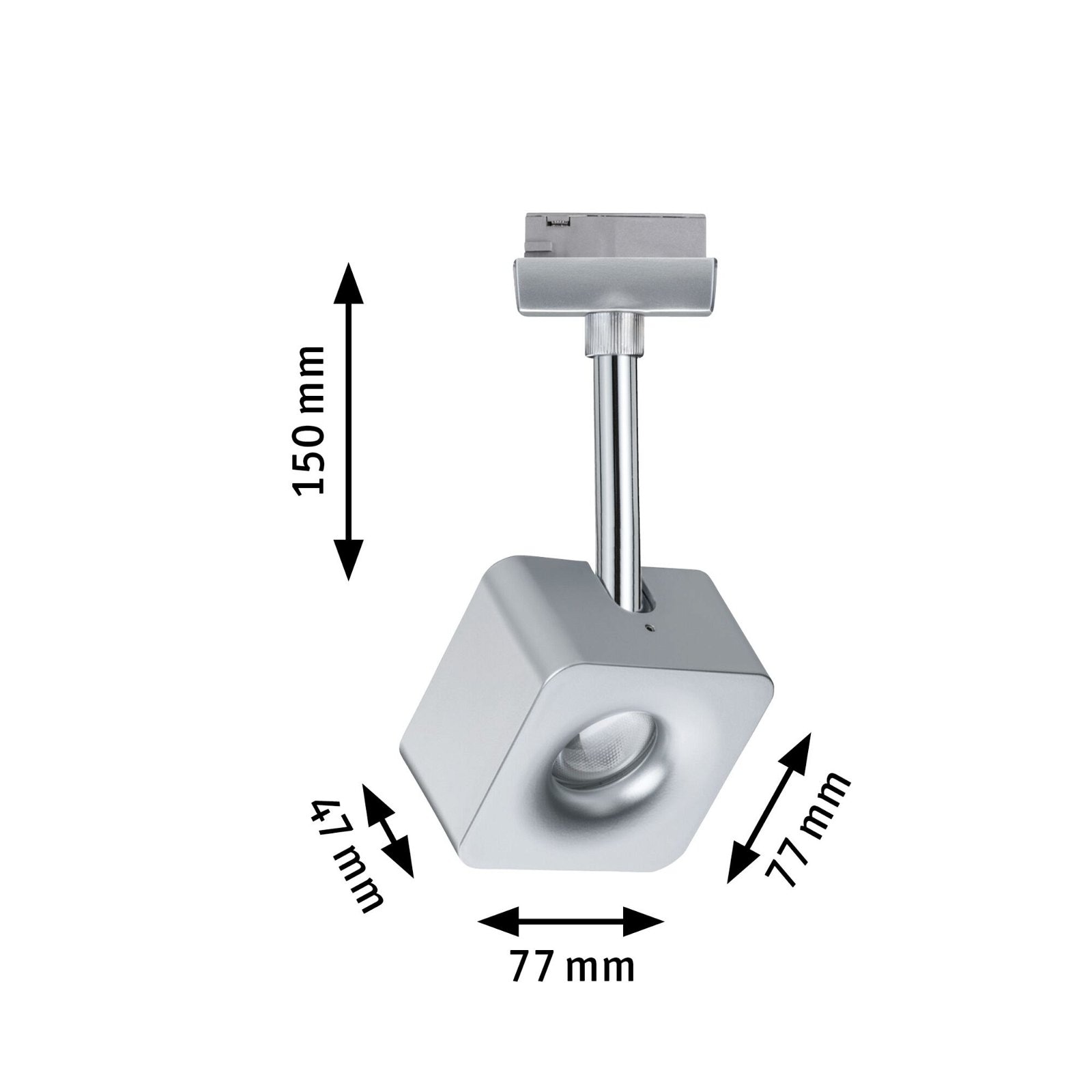 Paulmann Schienensystem-Leuchten »URail Schienenspot Cube 540lm 8W 2700K 230V Chrom matt, Chrom«, dimmbar, Einzelspot