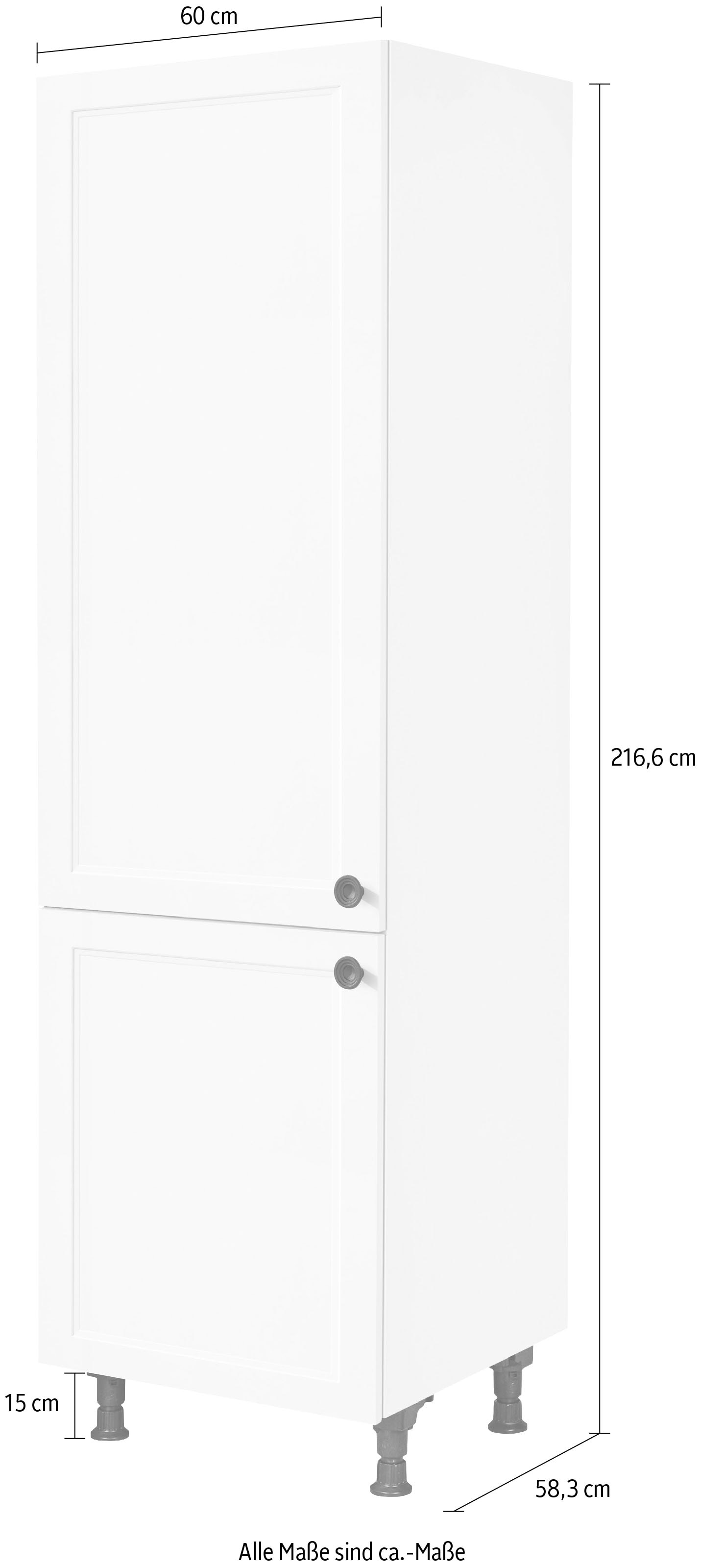 nobilia® Kühlumbauschrank »"Cascada", mit zwei Türen und zusätzlichem Einlegeboden,«, vormontiert, Ausrichtung wählbar, Breite/Höhe: 60/216,6 cm