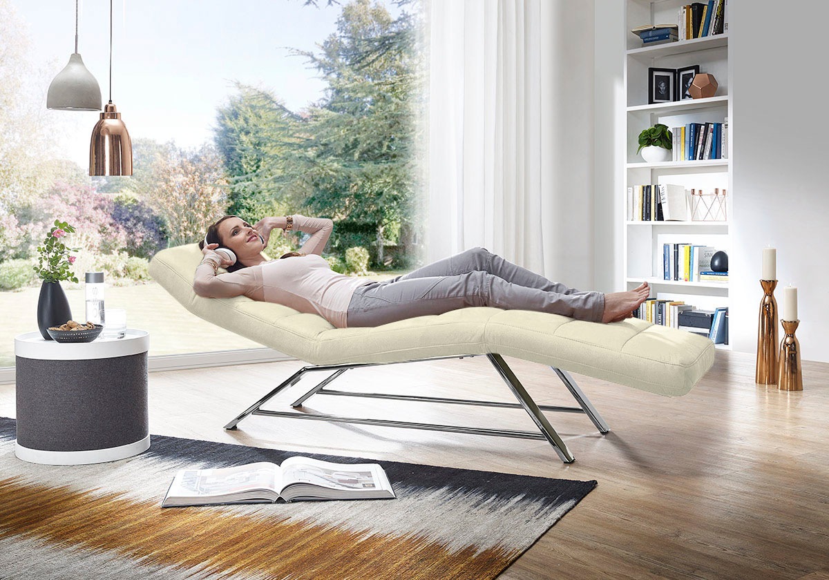 W.SCHILLIG Relaxliege »daily dreams«, Funktionsliege wahlweise mit Motor, Gestell Chrom, Breite 75 cm