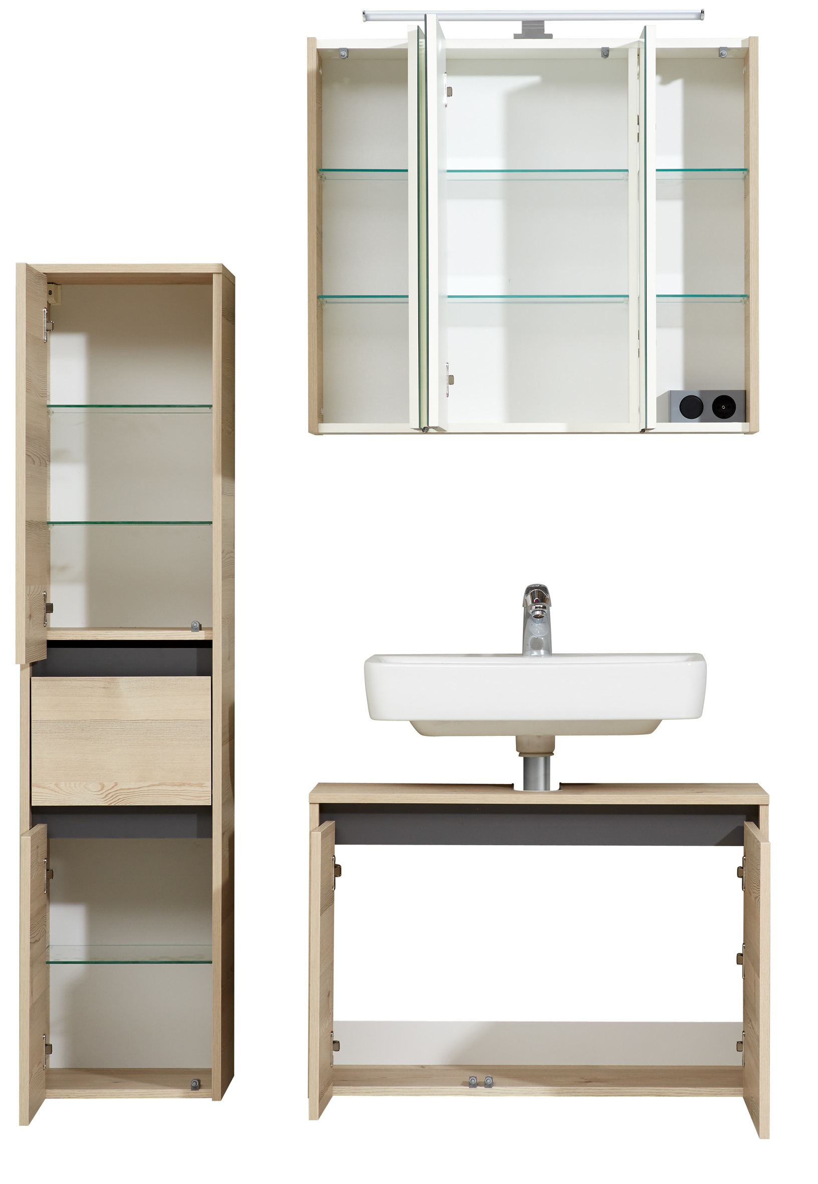 Saphir Badmöbel-Set »Quickset 393«, (Komplett-Set, 3 St.) günstig online kaufen