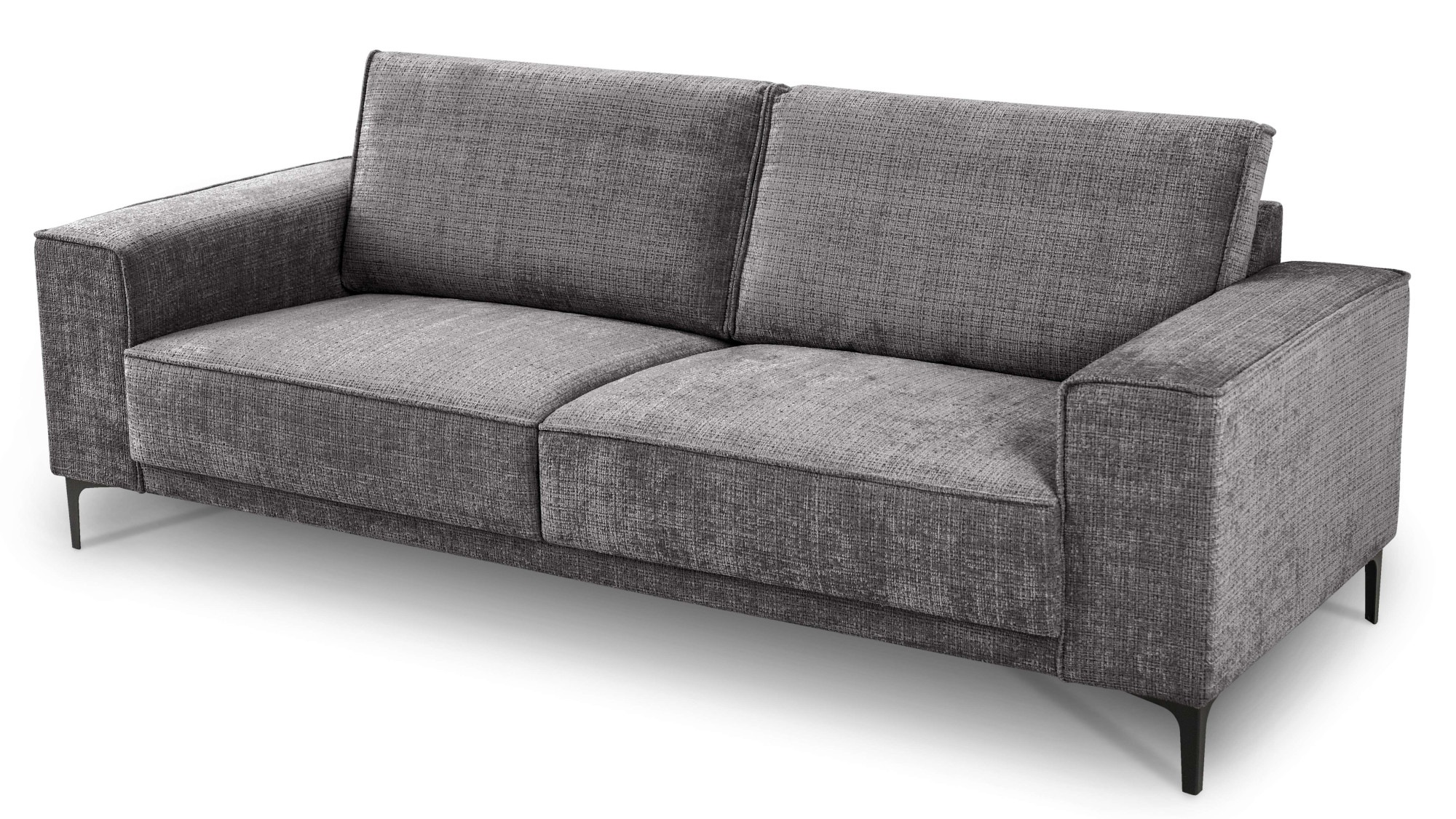 Places of Style 3-Sitzer »3er Sofa Oland, Struktur, Flachgewebe, Luxus-Microfaser, Boucle«, 224 cm, Wellenunterfederung, Skandi-Design, Metallfüße