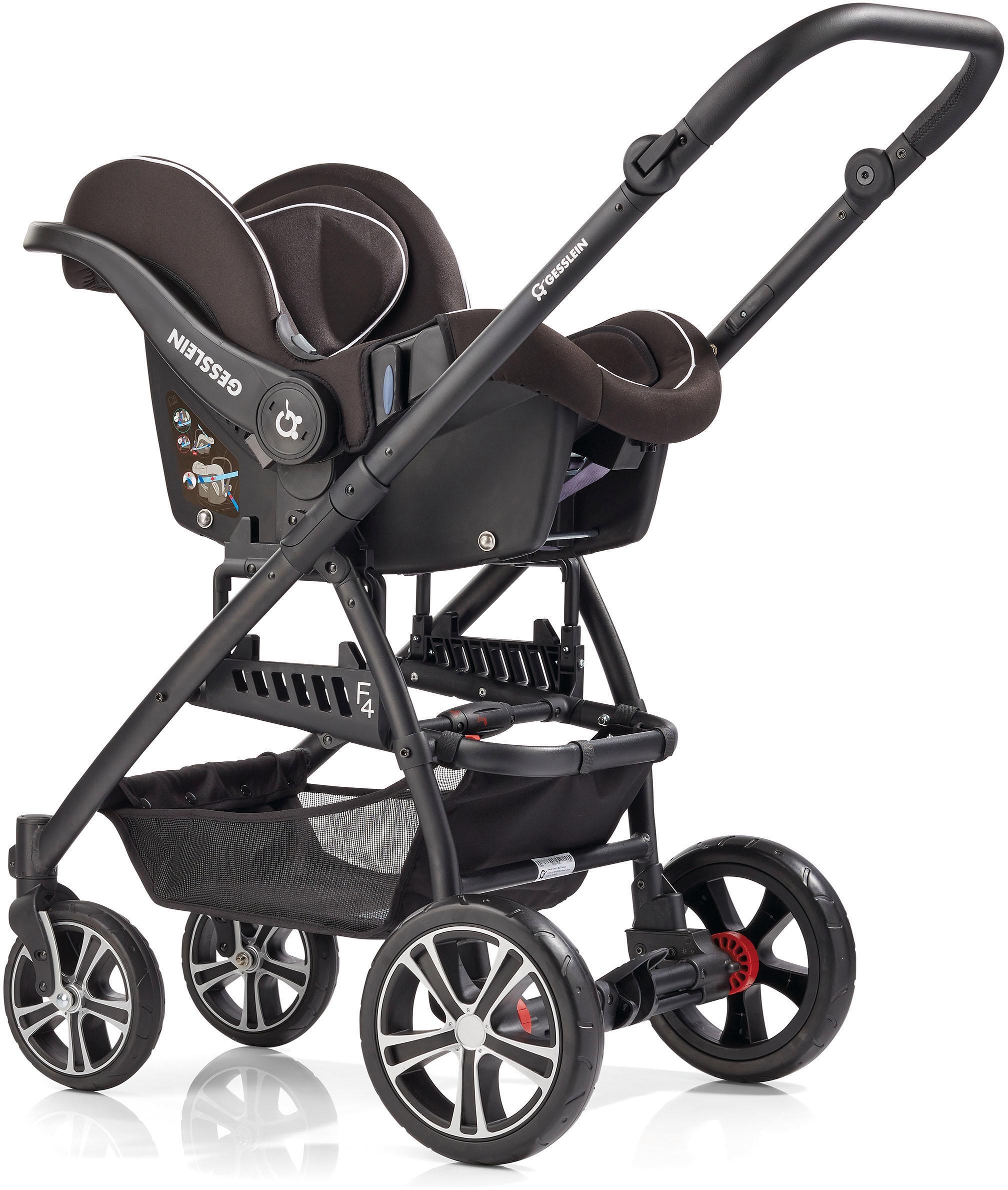 Gesslein Kombi-Kinderwagen »F4 Air+ mit Tragetasche C2 Compact, Stein meliert/Lama«, Design & Handarbeit aus Deutschland