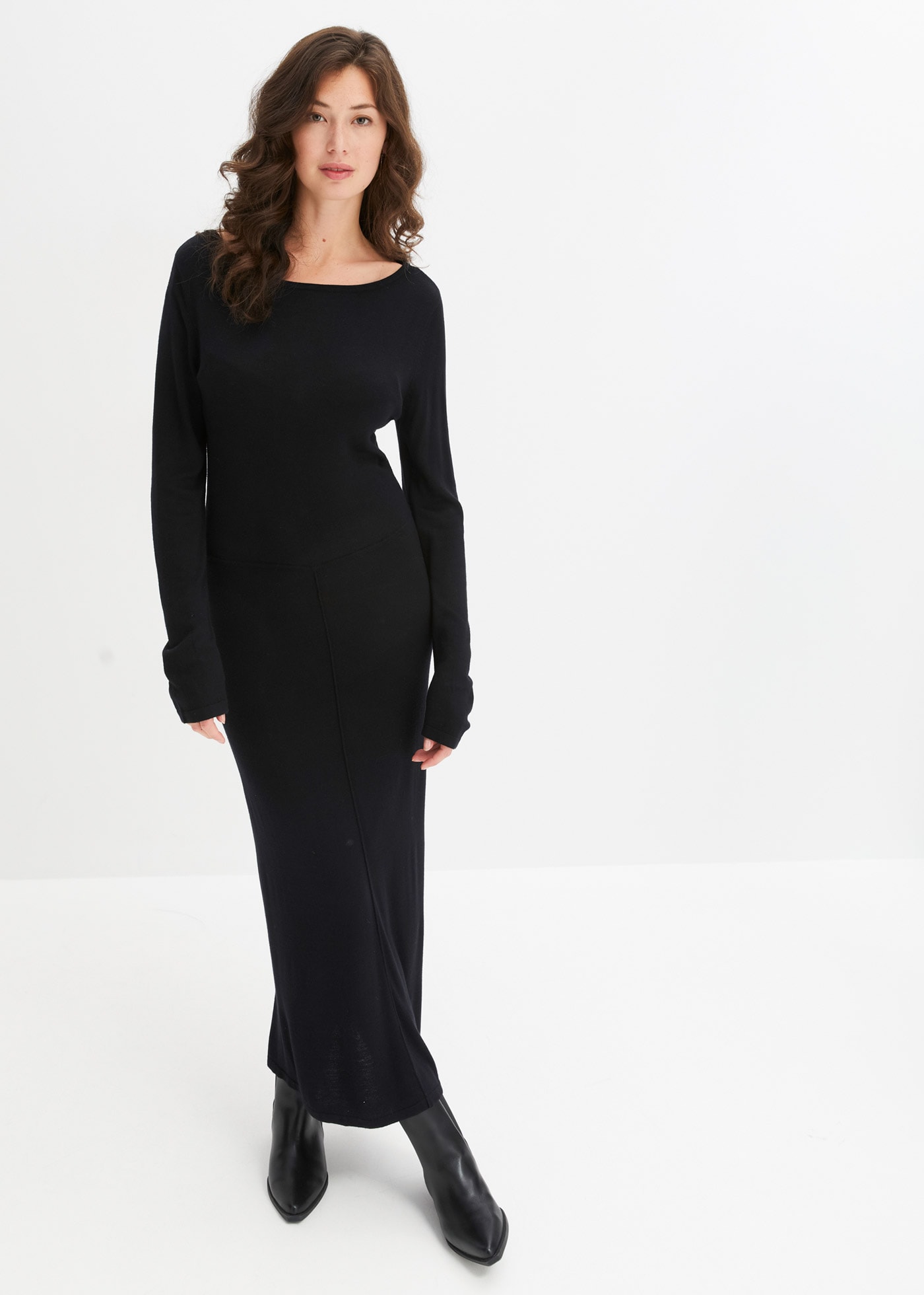 bonprix Strickkleid »Maxi-Strickkleid aus Viskose-Mix« Maxi-Strickkleid aus Viskose-Mix