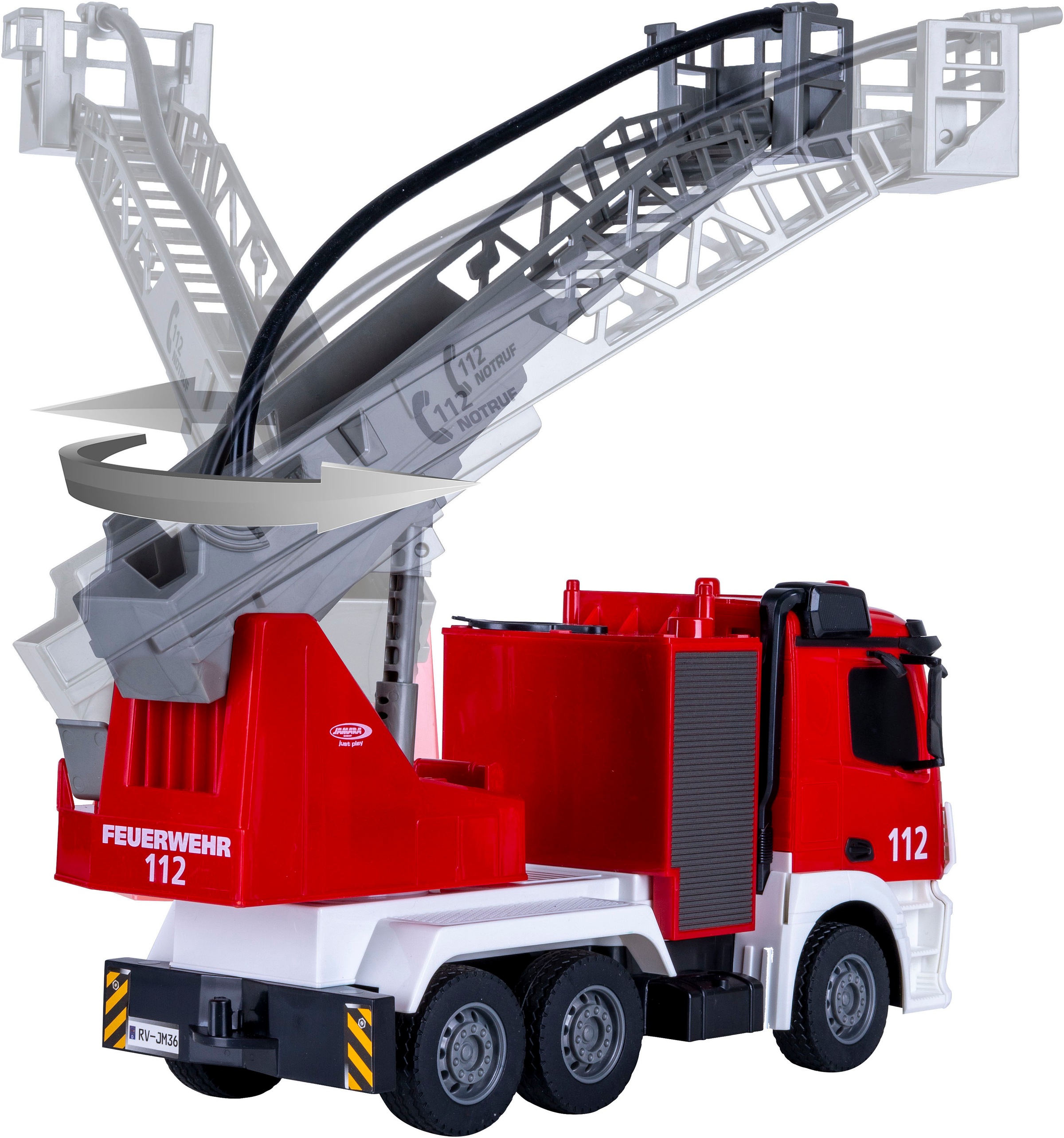 Jamara RC-LKW »Feuerwehr Drehleiter Mercedes -Benz Antos 2,4GHz«, mit Spritzfunktion; LED-Licht; Maßstab 1:26