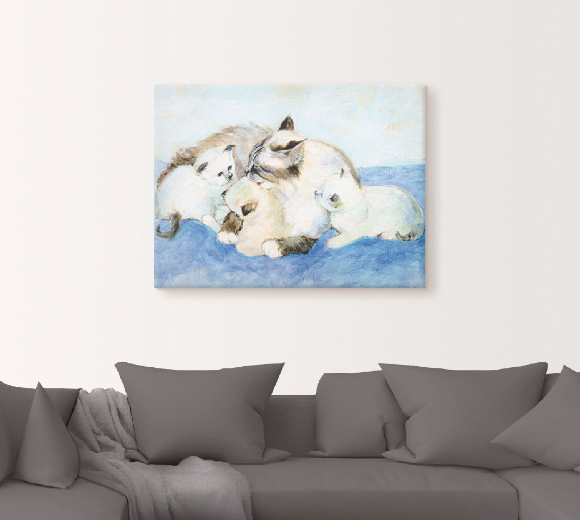 Artland Wandbild »Katzenfamilie« Haustiere 1 Stk. tlg. als Leinwandbild, Wa günstig online kaufen