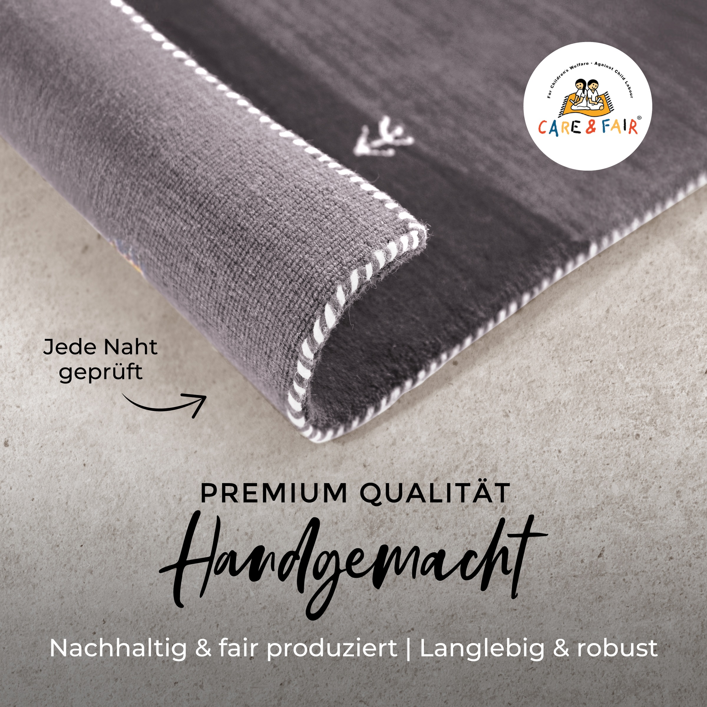 carpetfine Wollteppich »Gabbeh Uni,  auch als Läufer und Rund erhältlich« rechteckig 15 mm Höhe reine Wolle, handgewebt, Gabbeh Loom Tiermotiv, große Farbauswahl